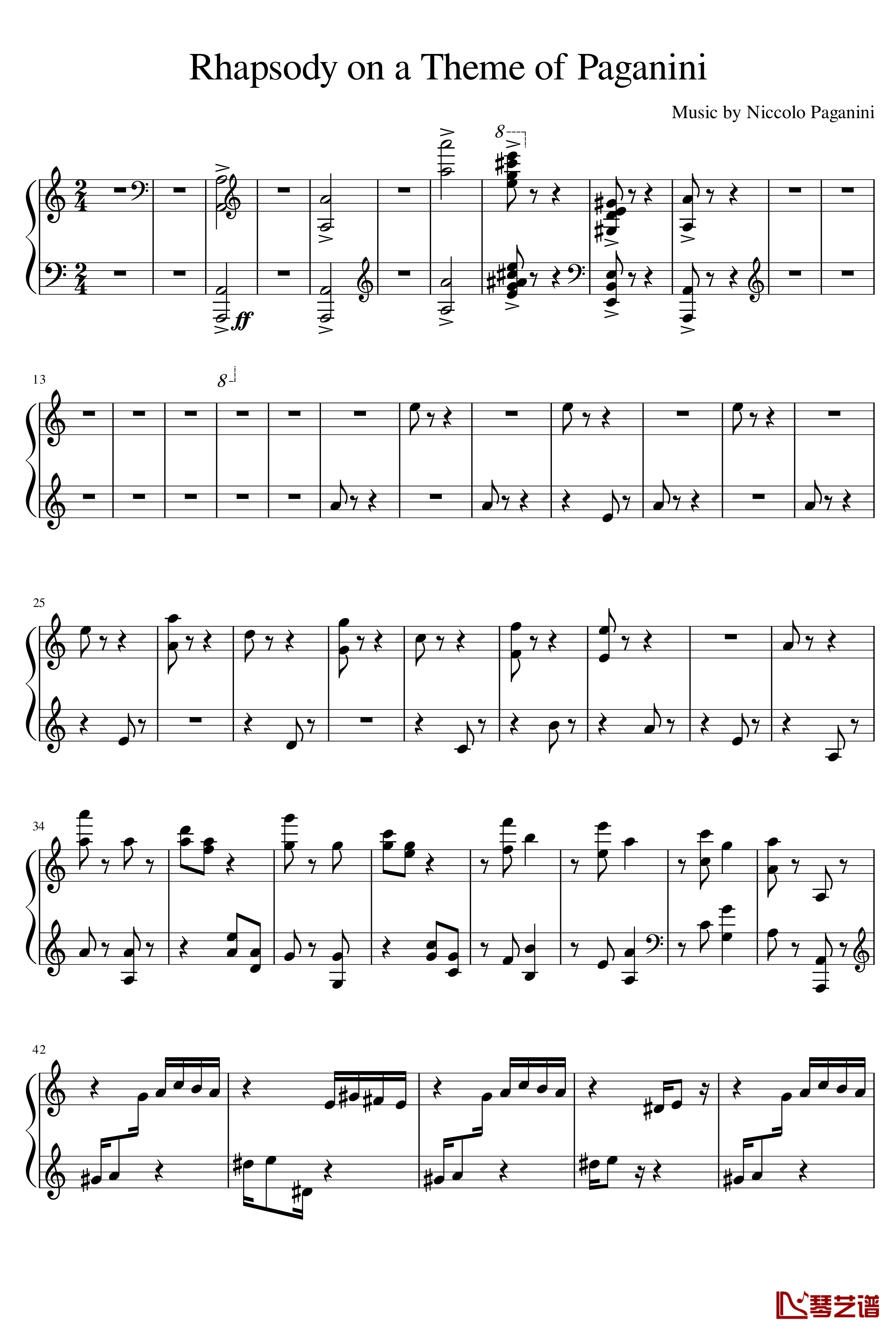 Rhapsody on a Theme of Paganini-马克西姆-Maksim·Mrvica-钢琴谱1