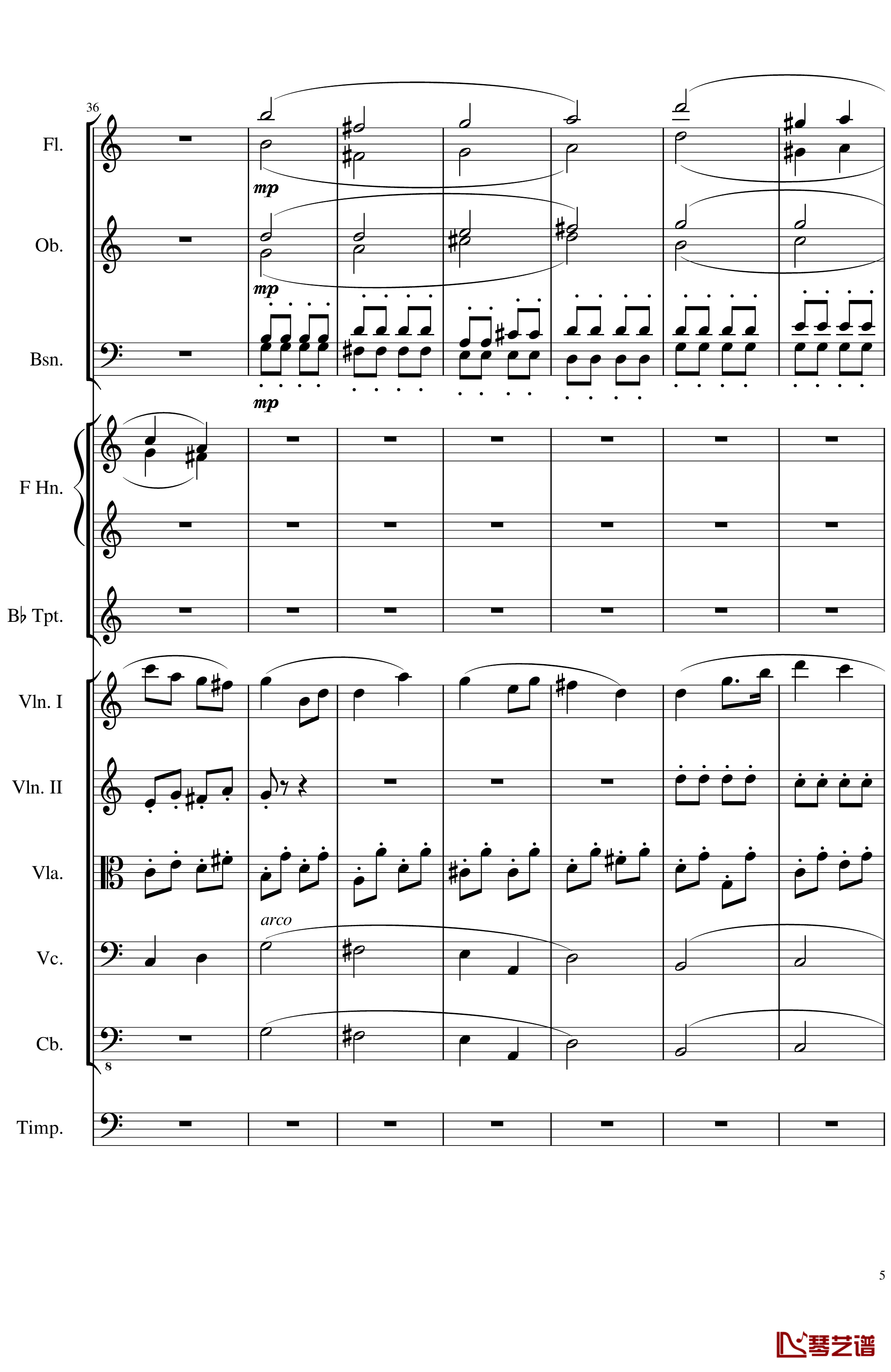 Contradance in C, Op.128-一个球-钢琴谱5