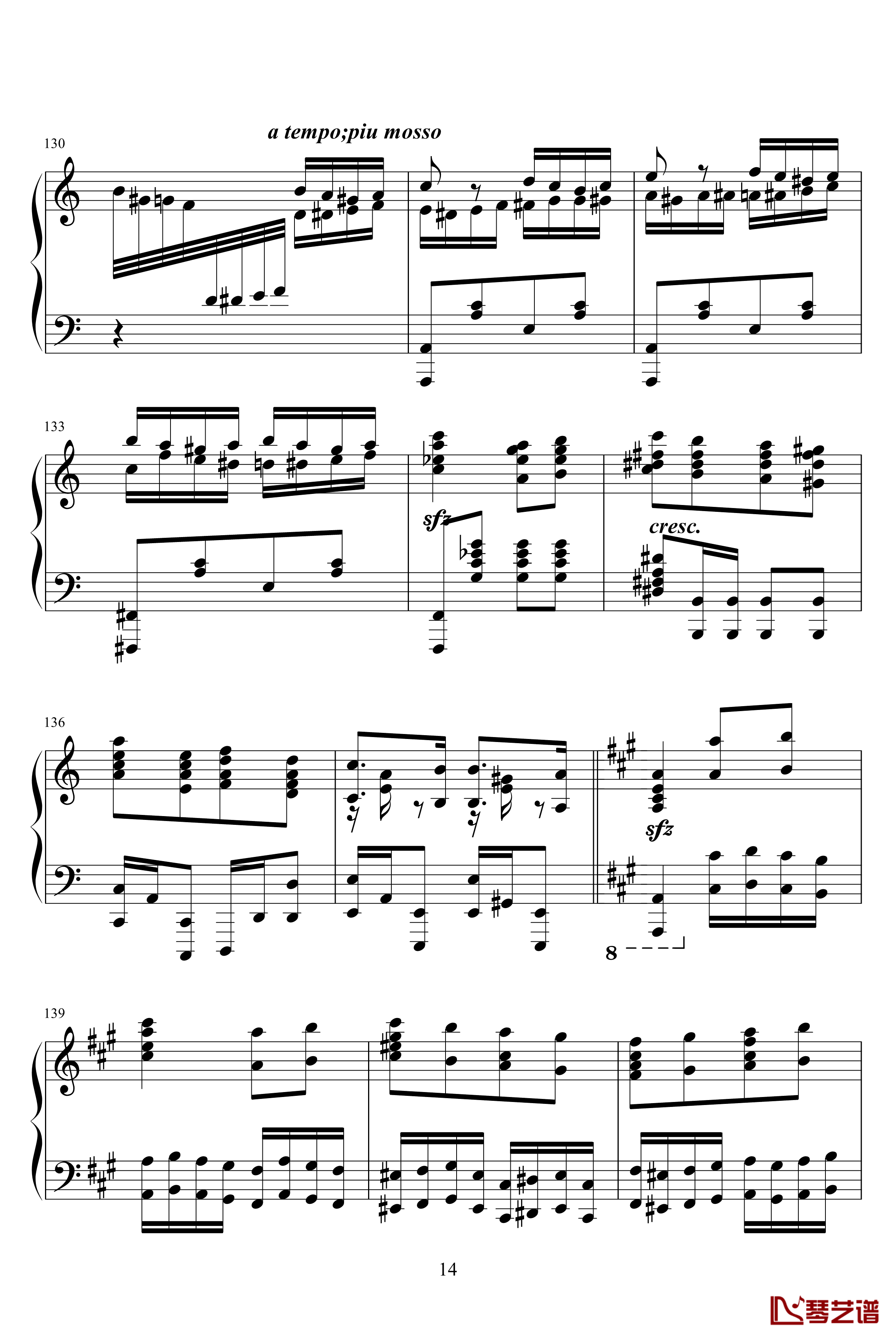 土耳其进行曲钢琴谱-莫扎特-瓦洛多斯改编莫扎特14
