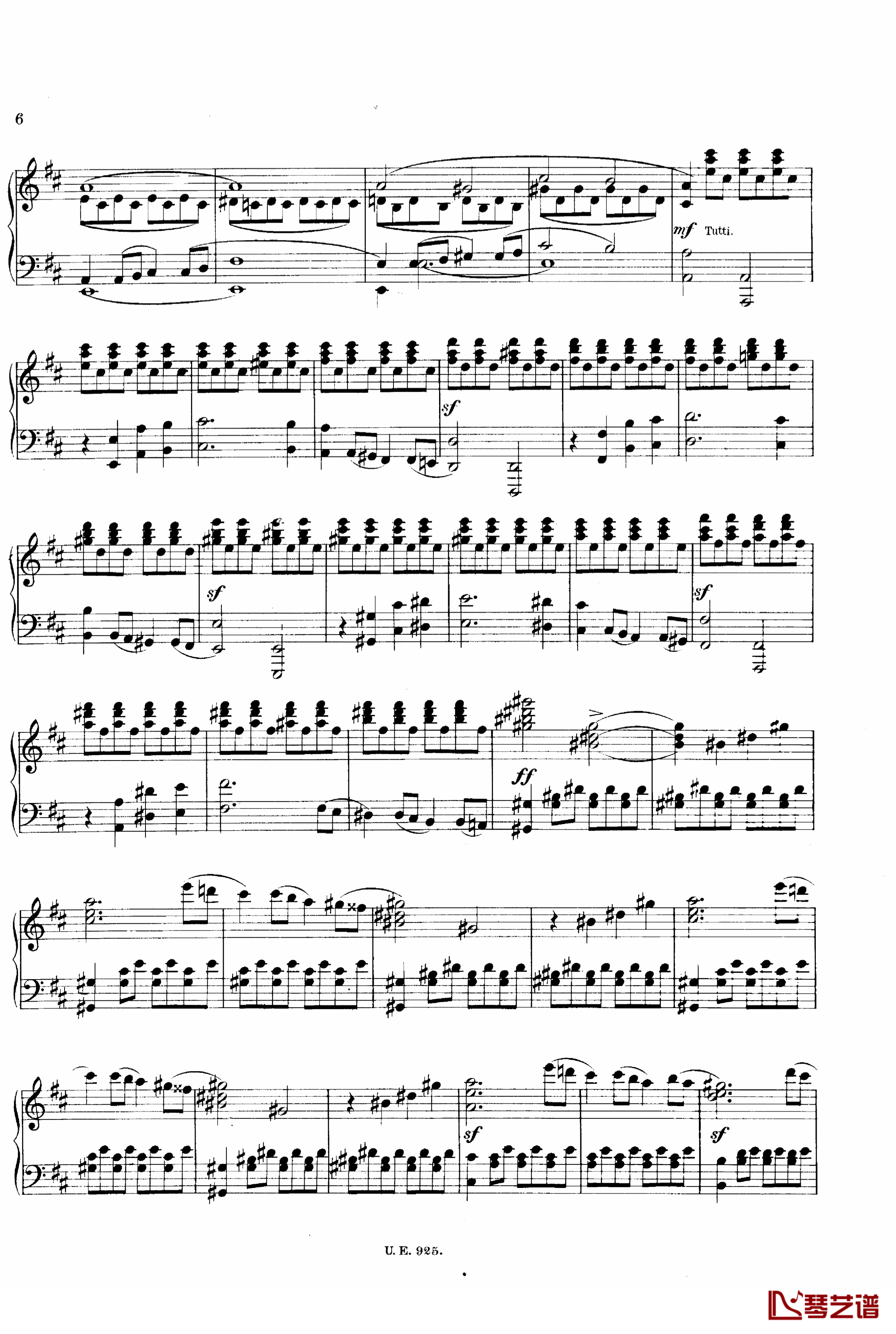 D大调第一交响曲 D.82钢琴谱-舒伯特6