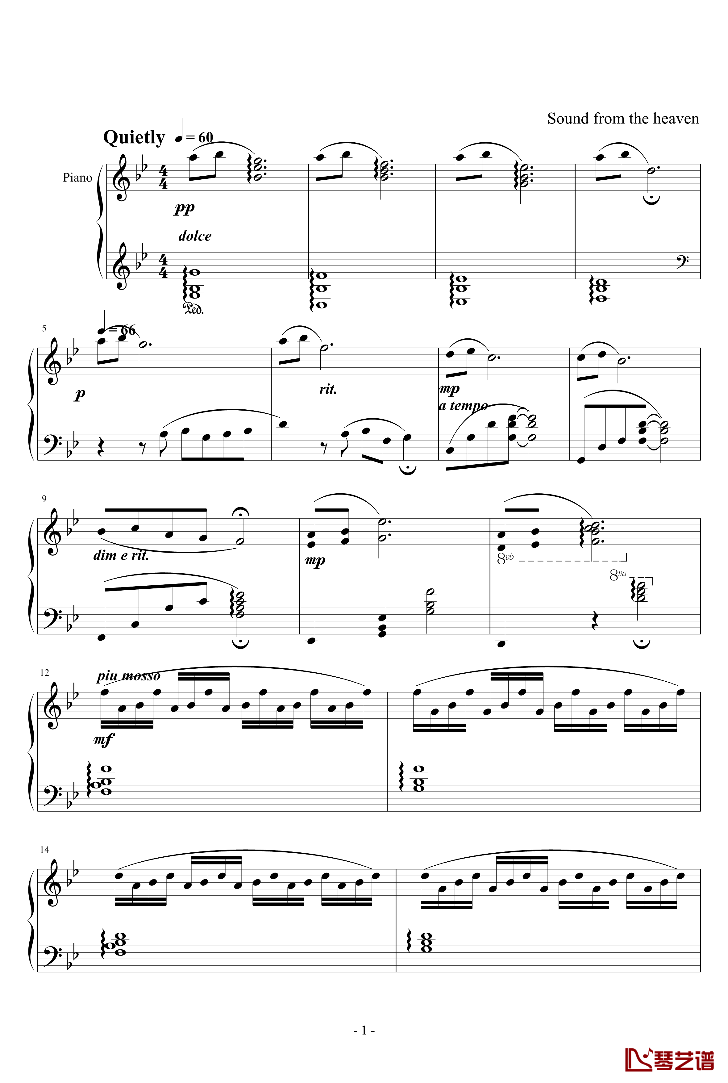 幽境惜钢琴谱-天籁传声1