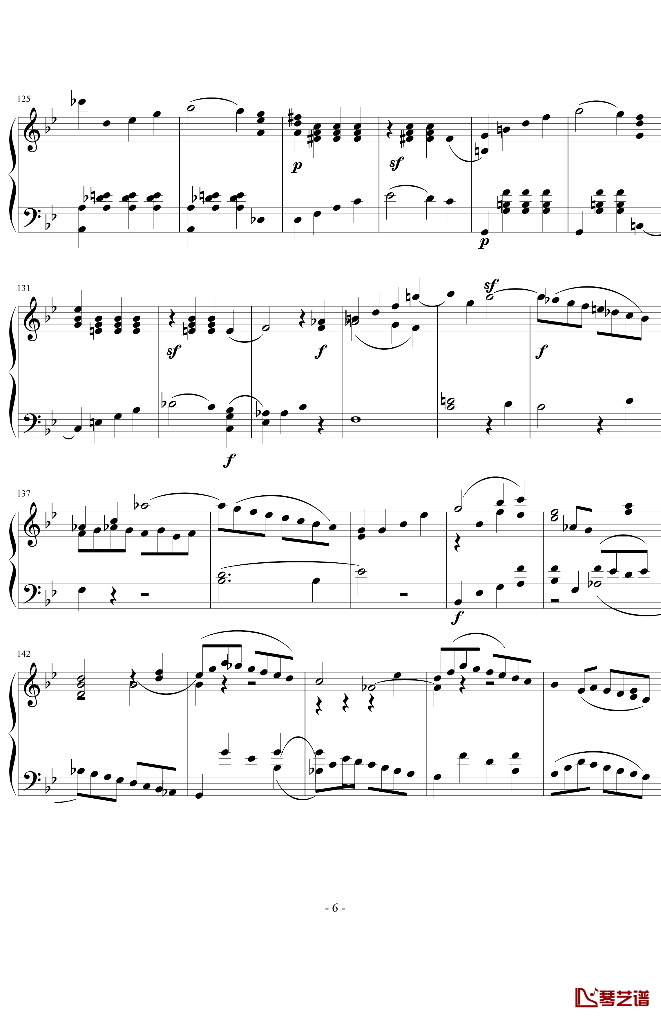 莫扎特第四十交响曲第四乐章钢琴谱-莫扎特6