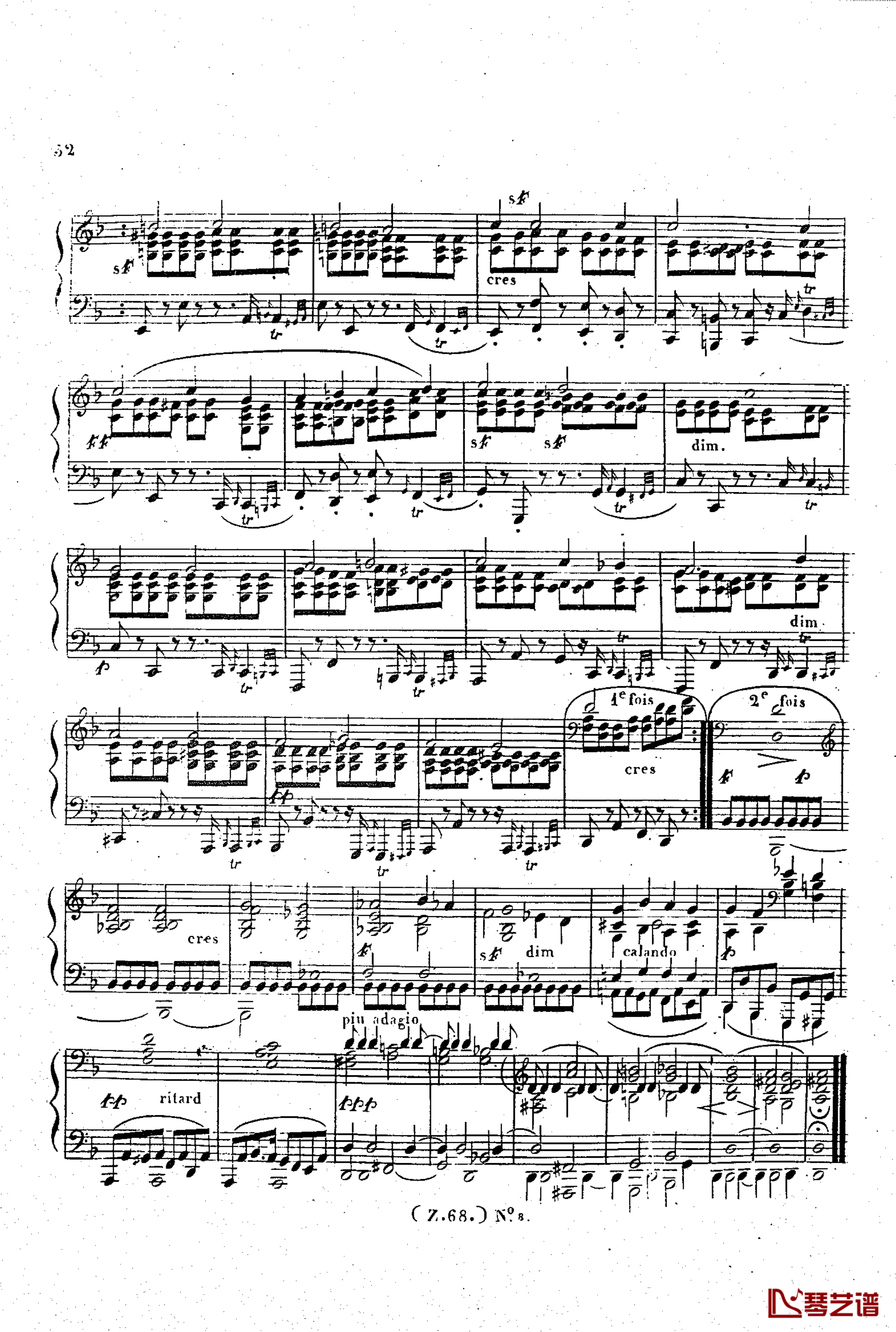  d小调第六钢琴奏鸣曲 Op.124钢琴谱-车尔尼-Czerny33