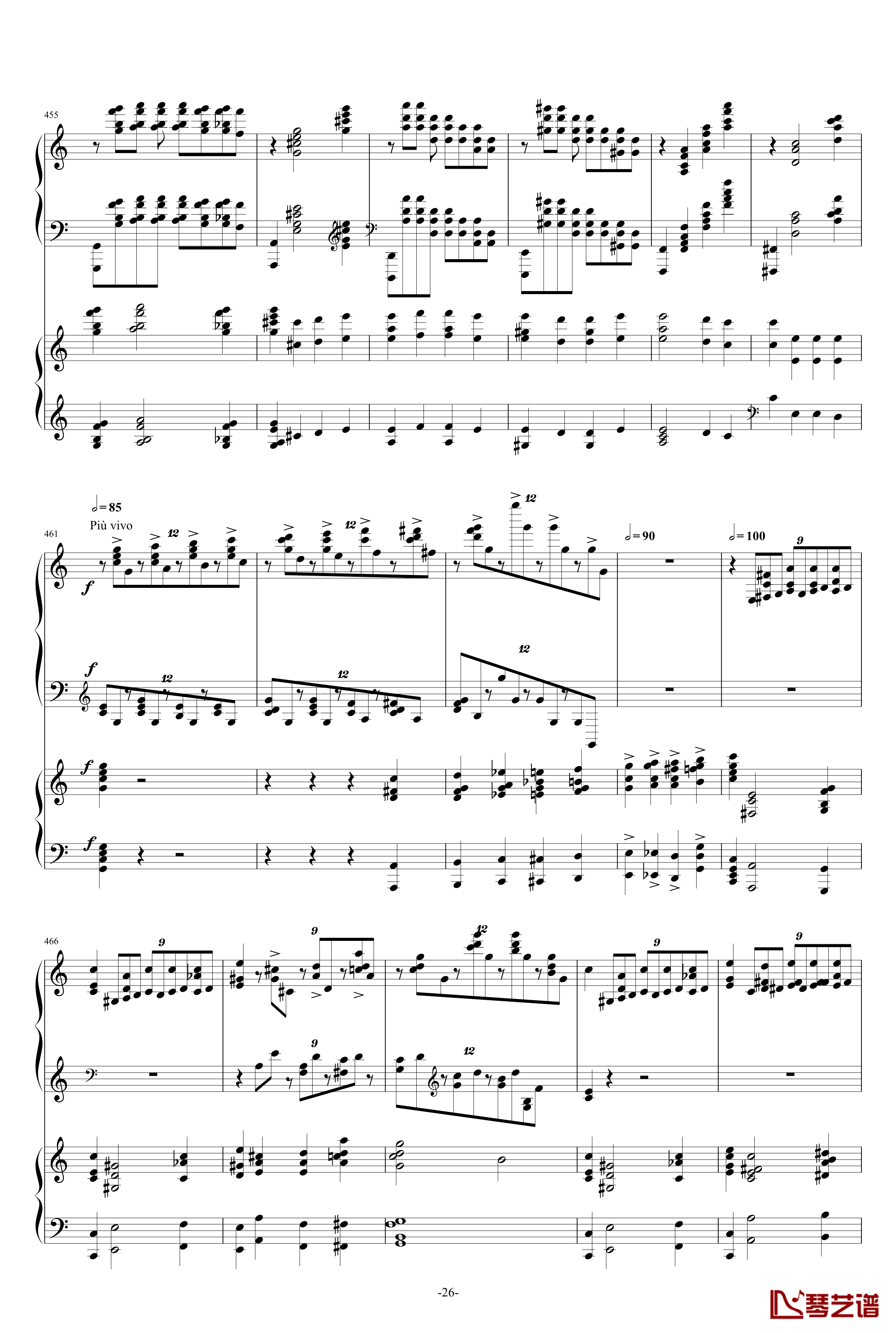 第二钢琴协奏曲第三乐章钢琴谱-拉赫玛尼诺夫26