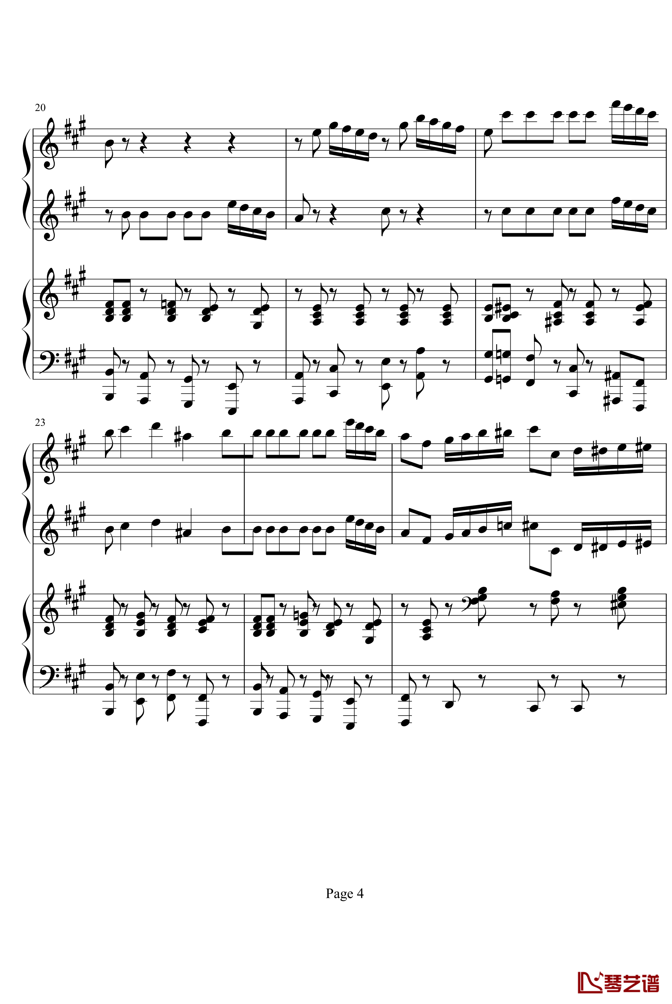 四小天鹅舞曲钢琴谱-柴科夫斯基-四手联弹版4