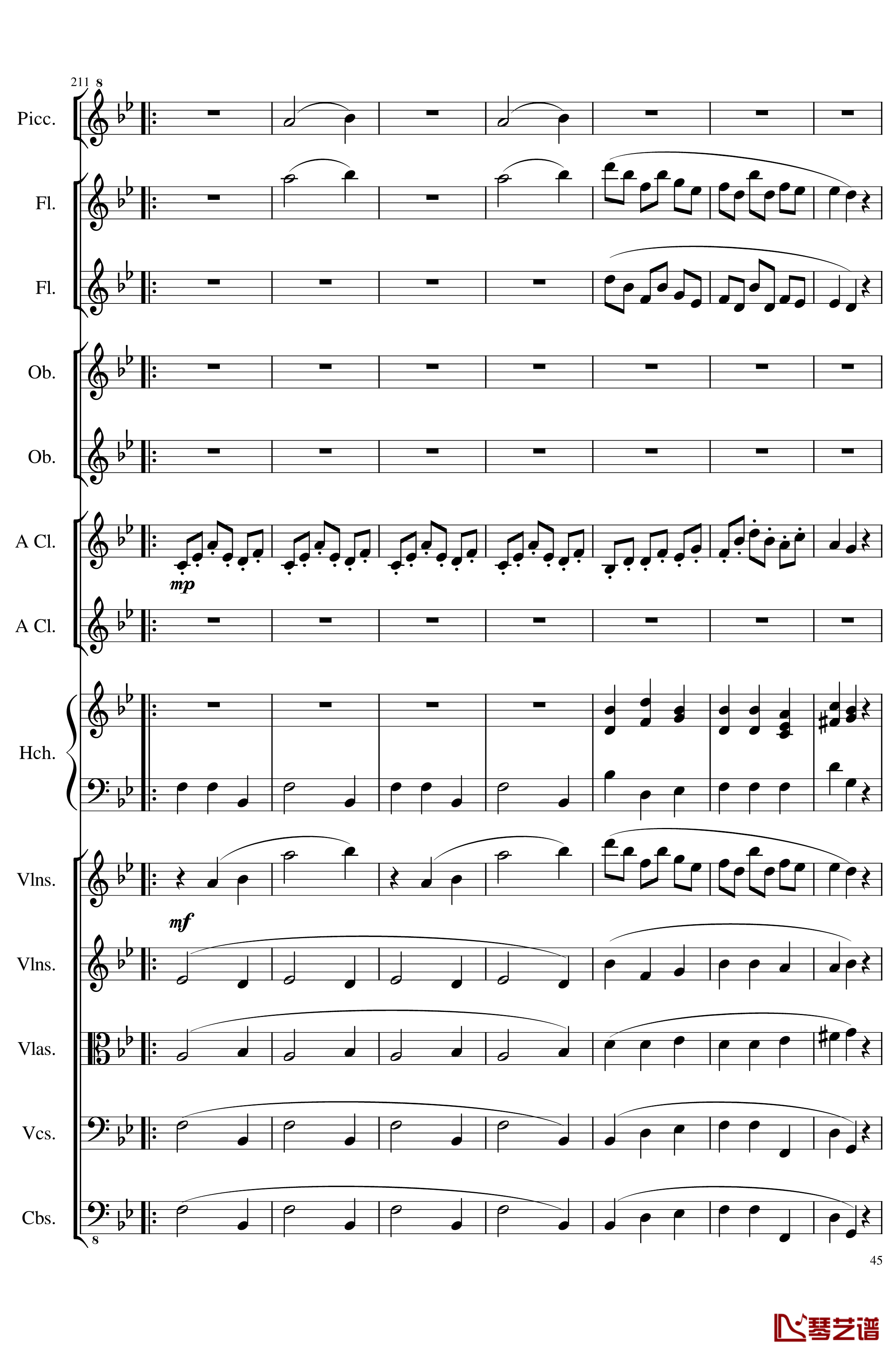 7 Contredanses No.1-7, Op.124钢琴谱-7首乡村舞曲，第一至第七，作品124-一个球45