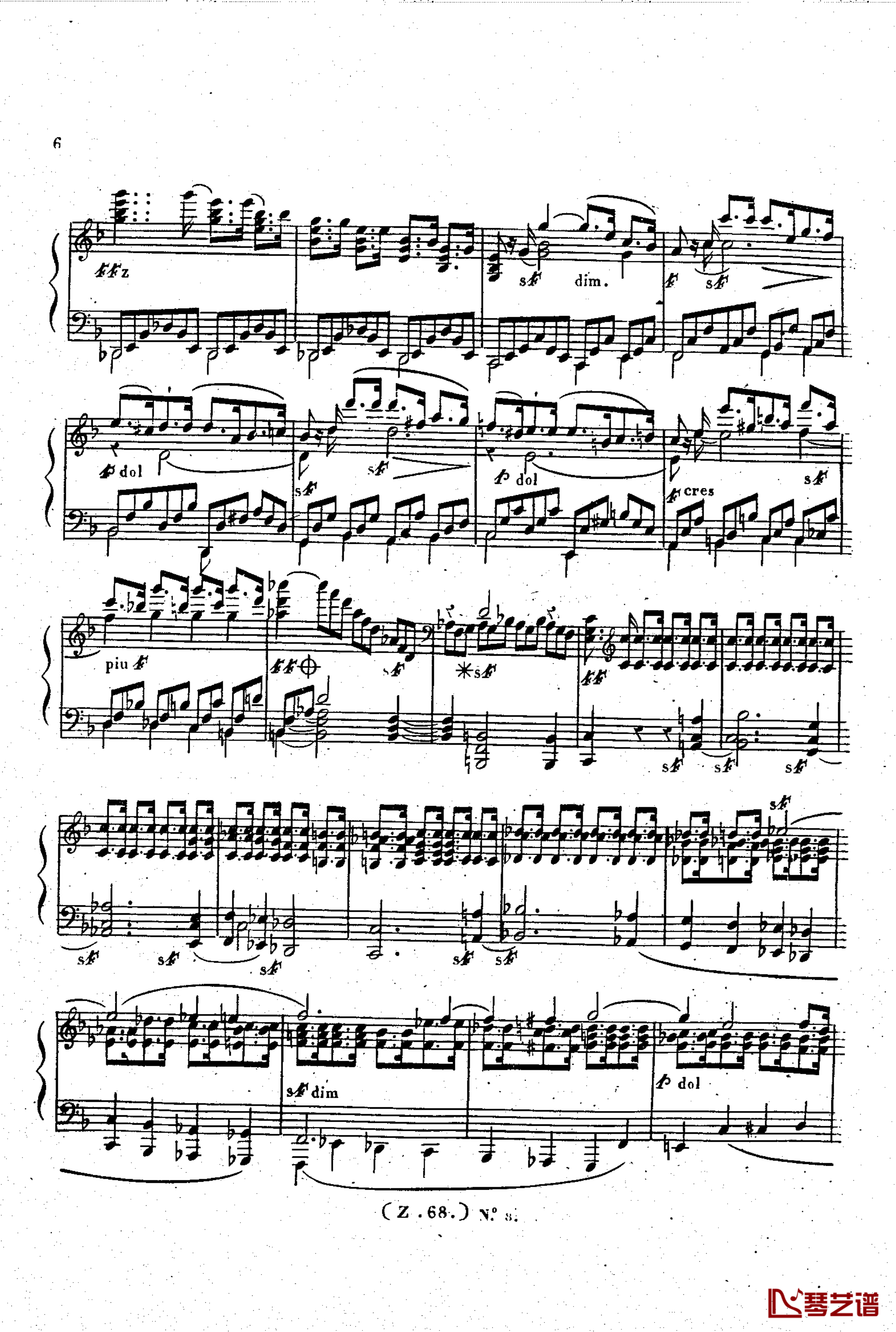  d小调第六钢琴奏鸣曲 Op.124钢琴谱-车尔尼-Czerny7