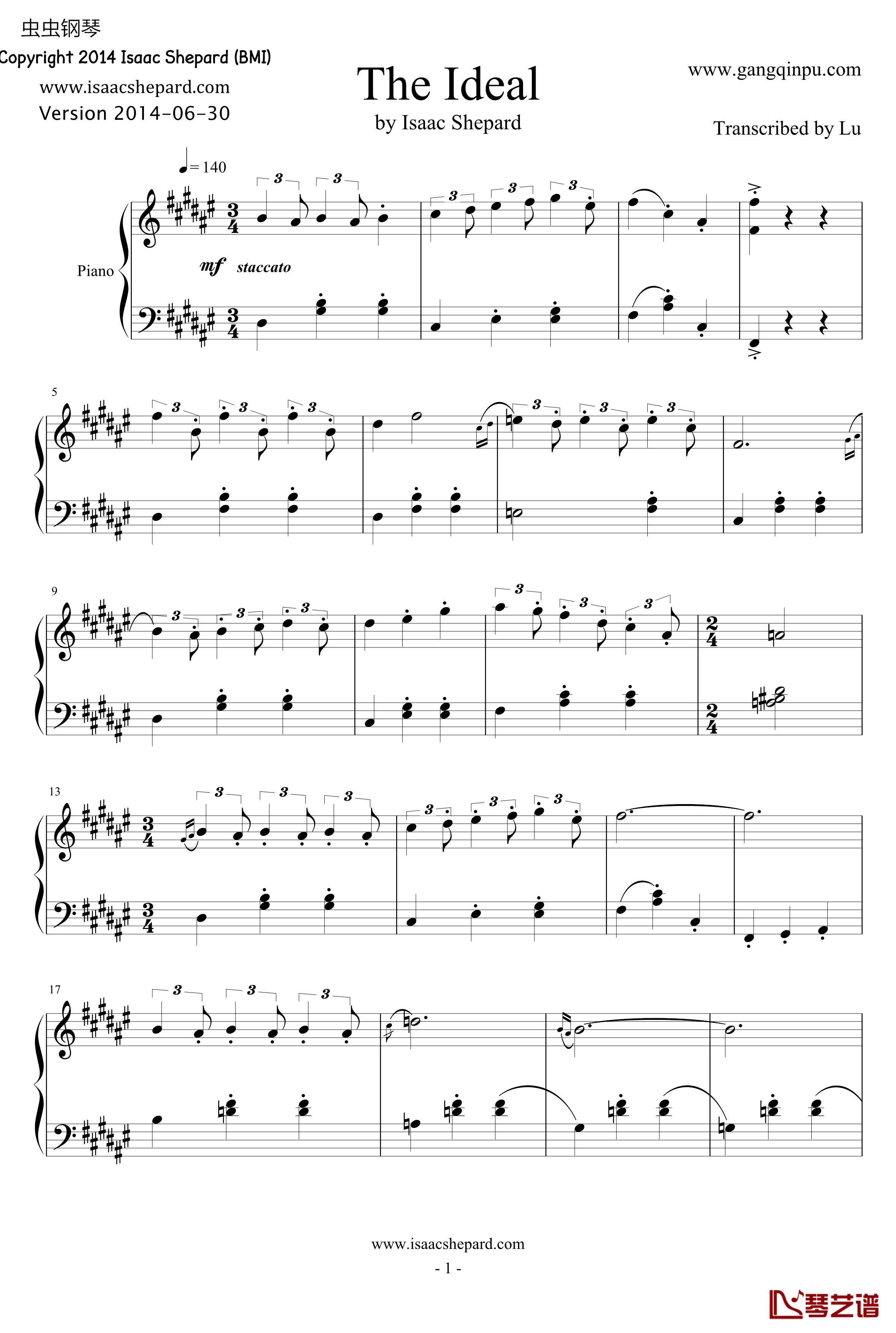 The Ideal钢琴谱-Isaac Shepard1