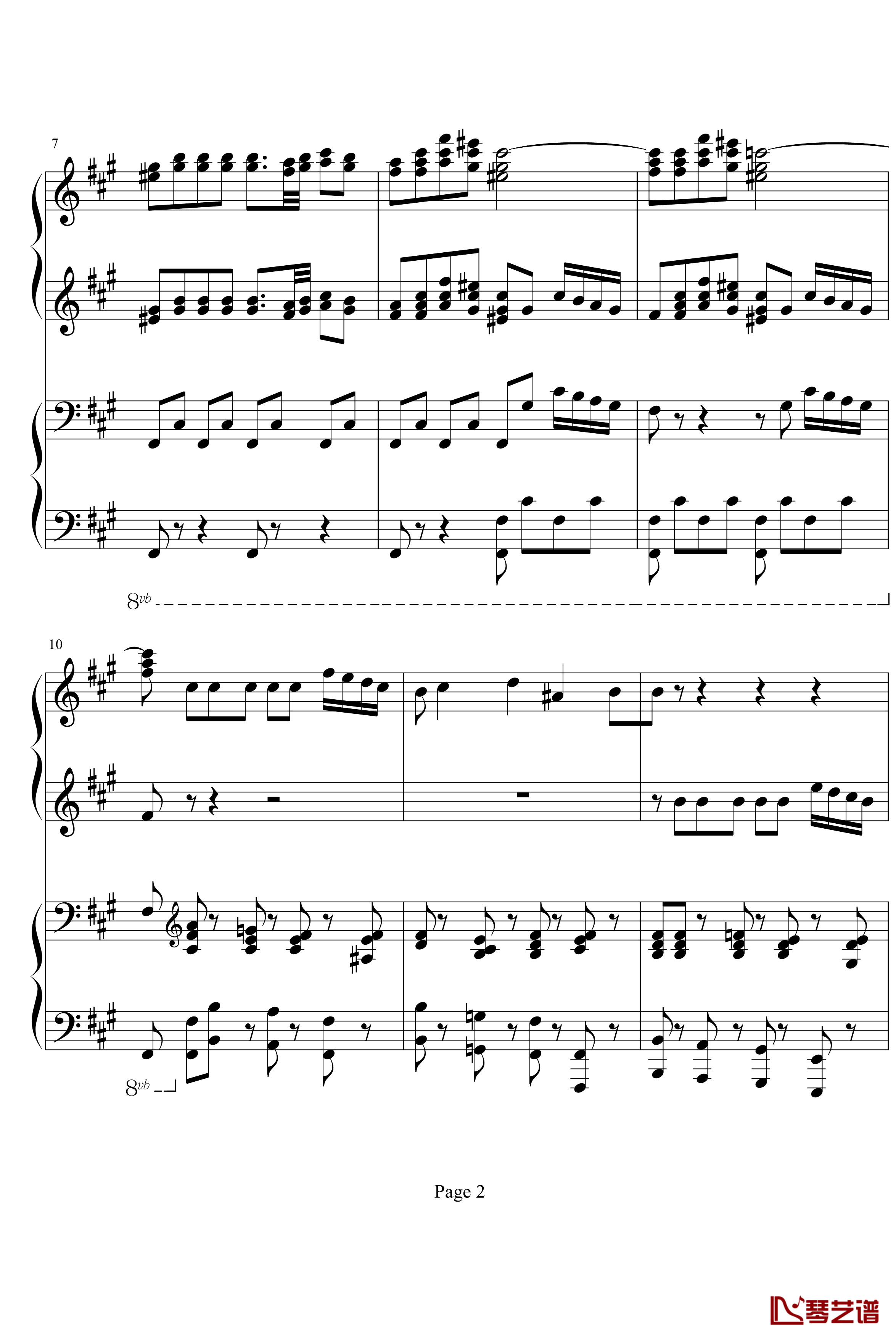 四小天鹅舞曲钢琴谱-柴科夫斯基-四手联弹版2