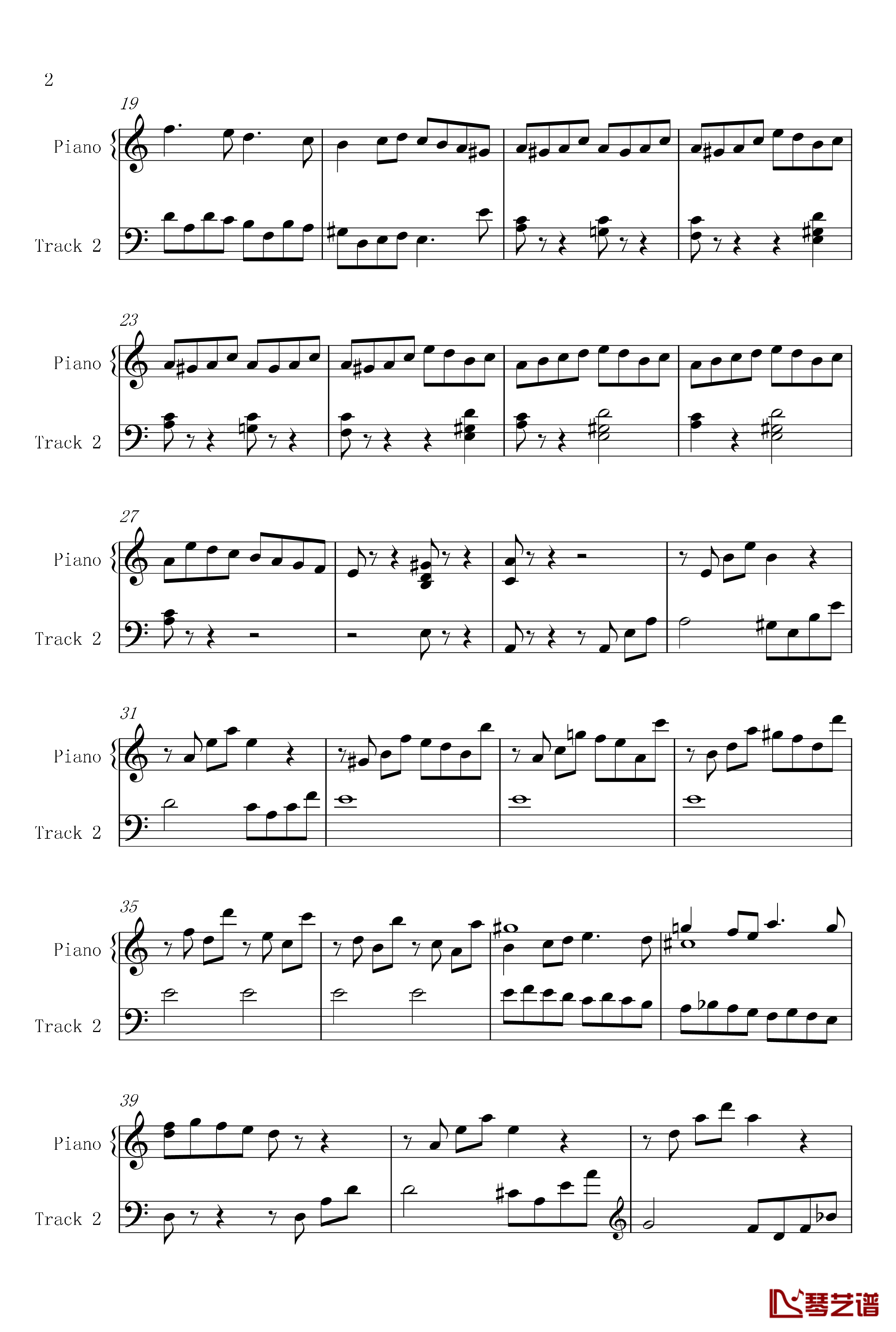 菲比赫小奏鸣曲钢琴谱-第一、二乐章-菲比赫2
