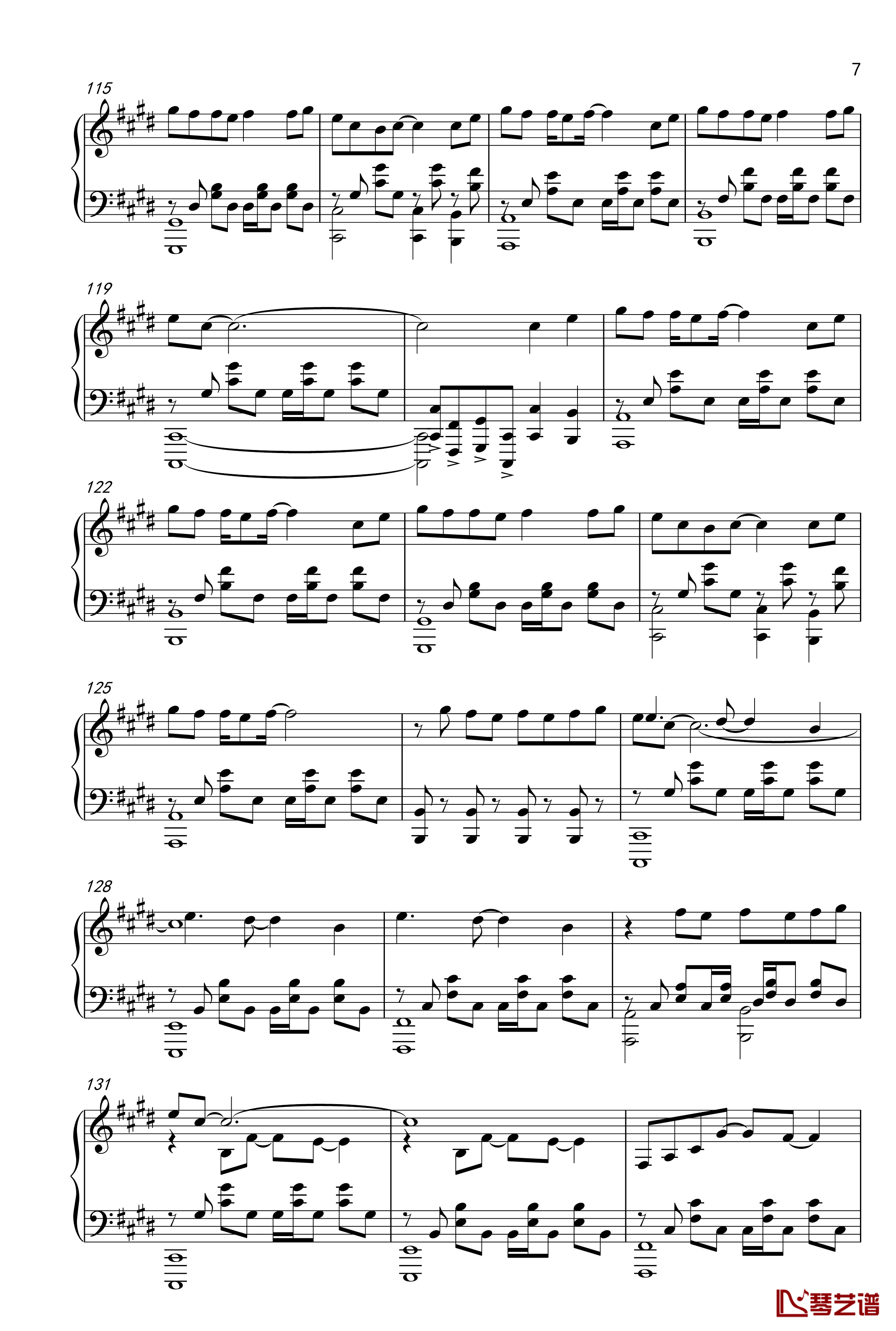 OVERLAP 钢琴谱-《游戏王》第一部190-224话OP-游戏王7