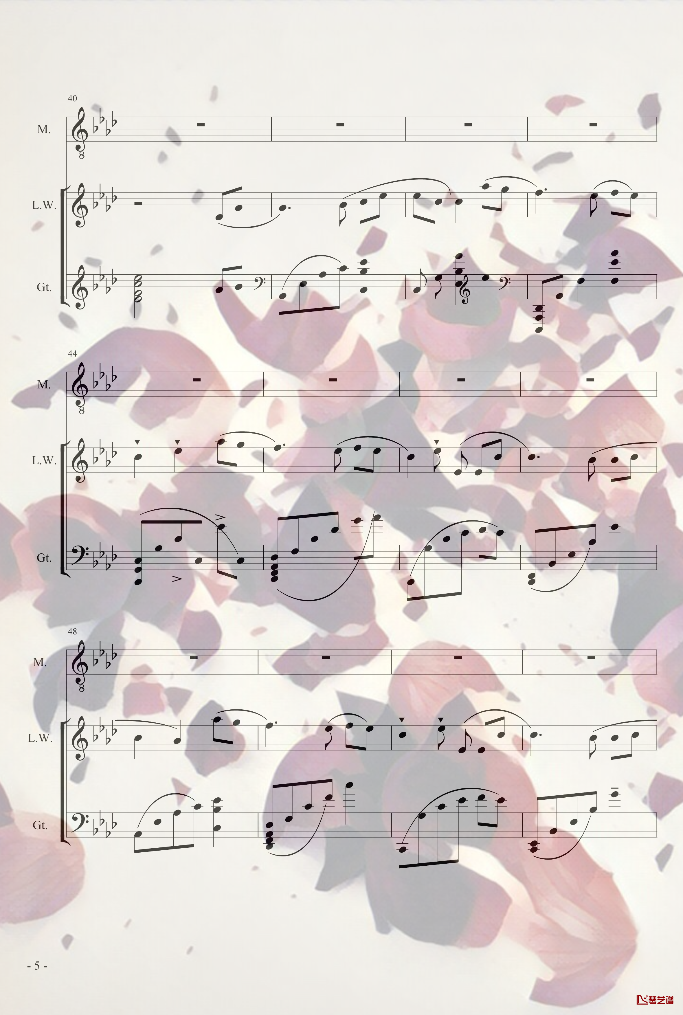 STAR钢琴谱-初音English-冰Go5