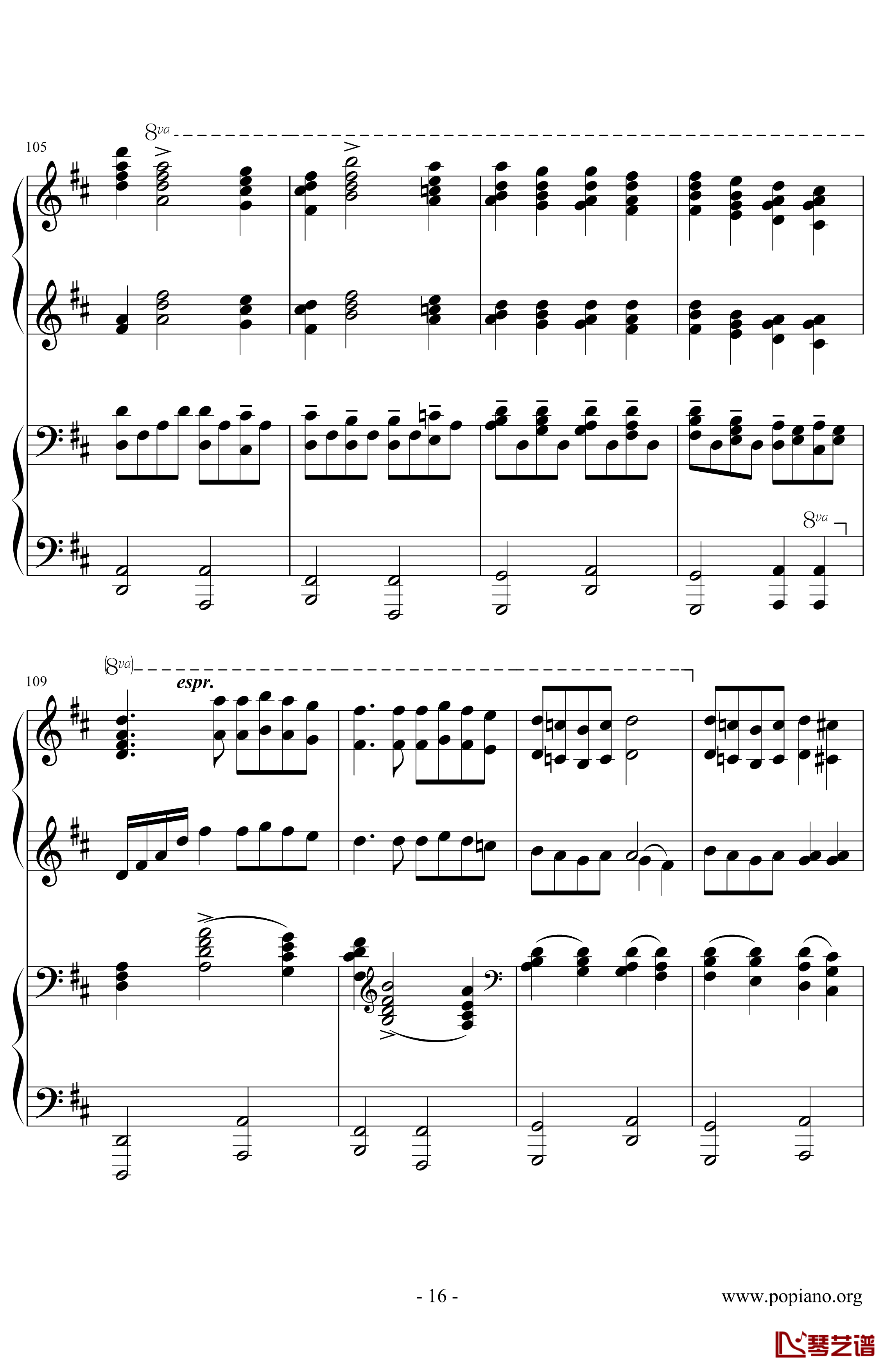卡农钢琴谱-四手联弹-帕赫贝尔-Pachelbel16
