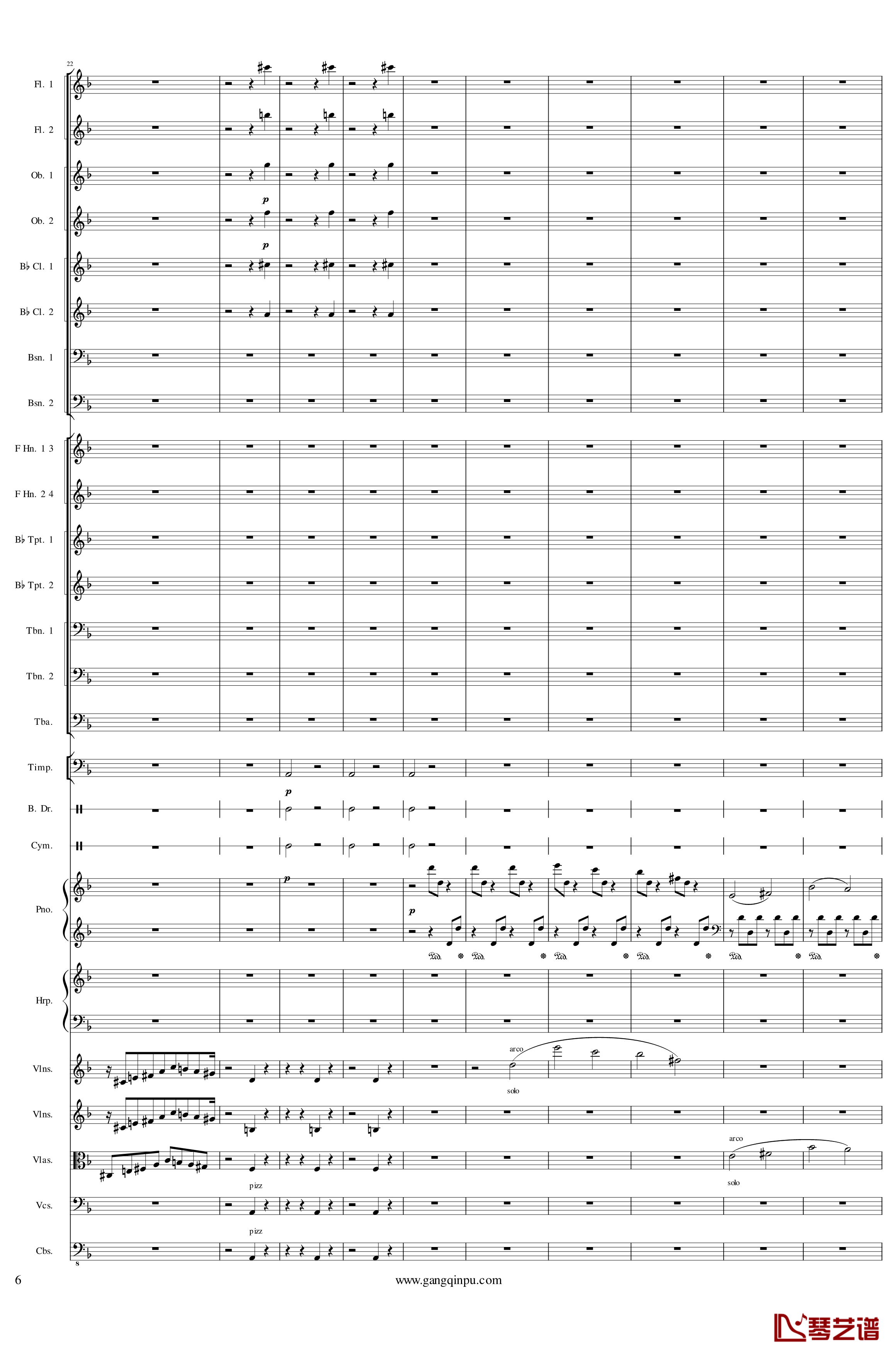 Piano Concerto No.6 in sharp F Minor Op.57 II钢琴谱-一个球6