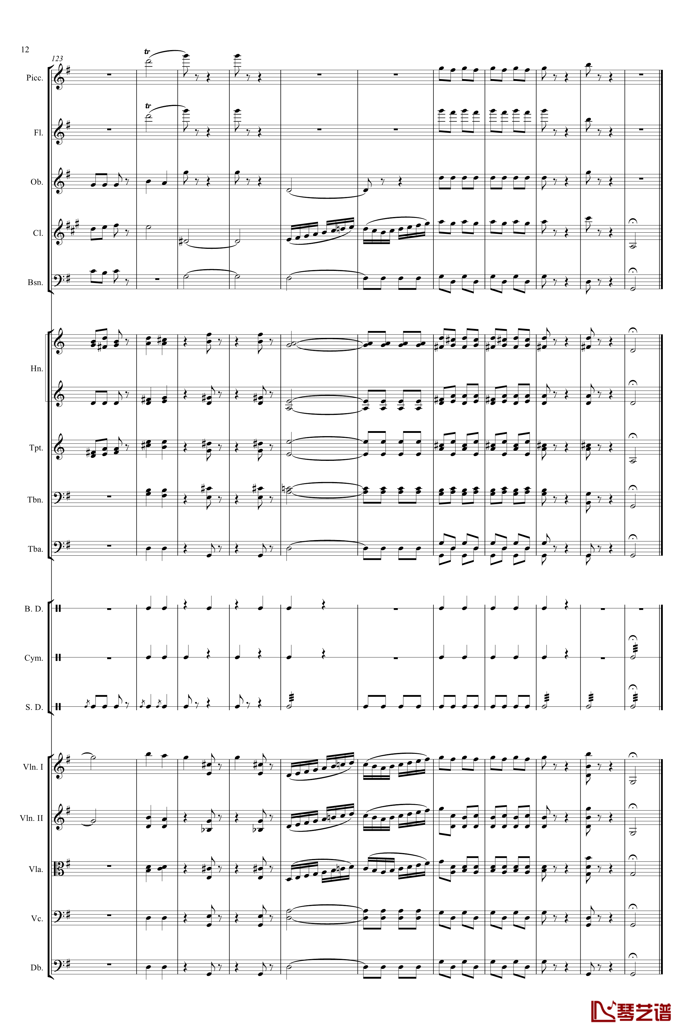 电闪雷鸣的快速波尔卡钢琴谱-Johann Jr. Strauss12