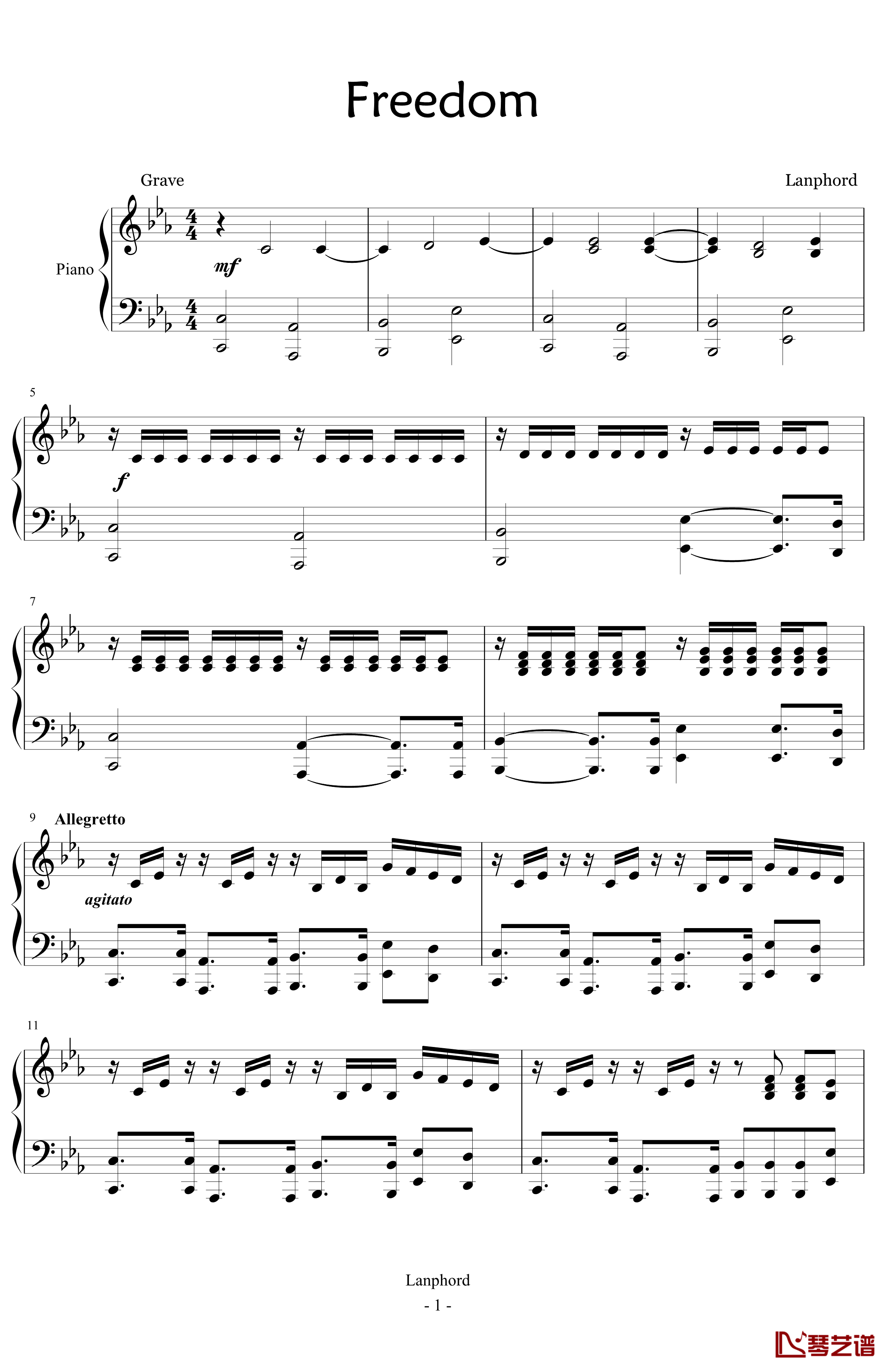 Freedom钢琴谱-caoningjie1