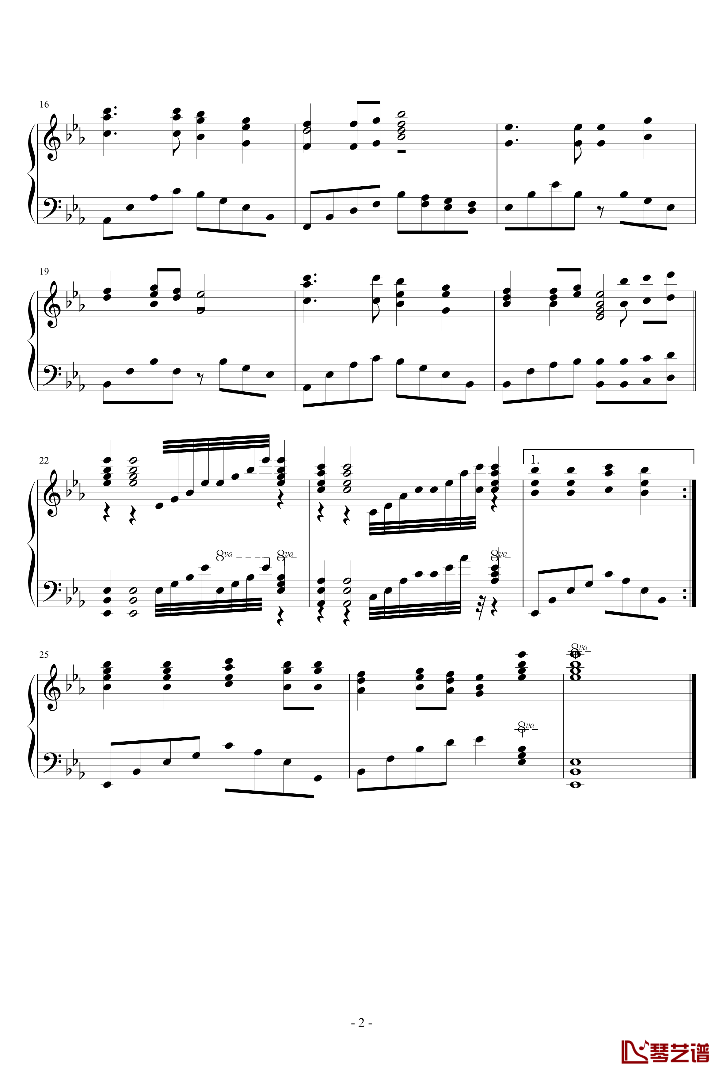 清华大学老校歌钢琴谱-降E调-PARROT1862