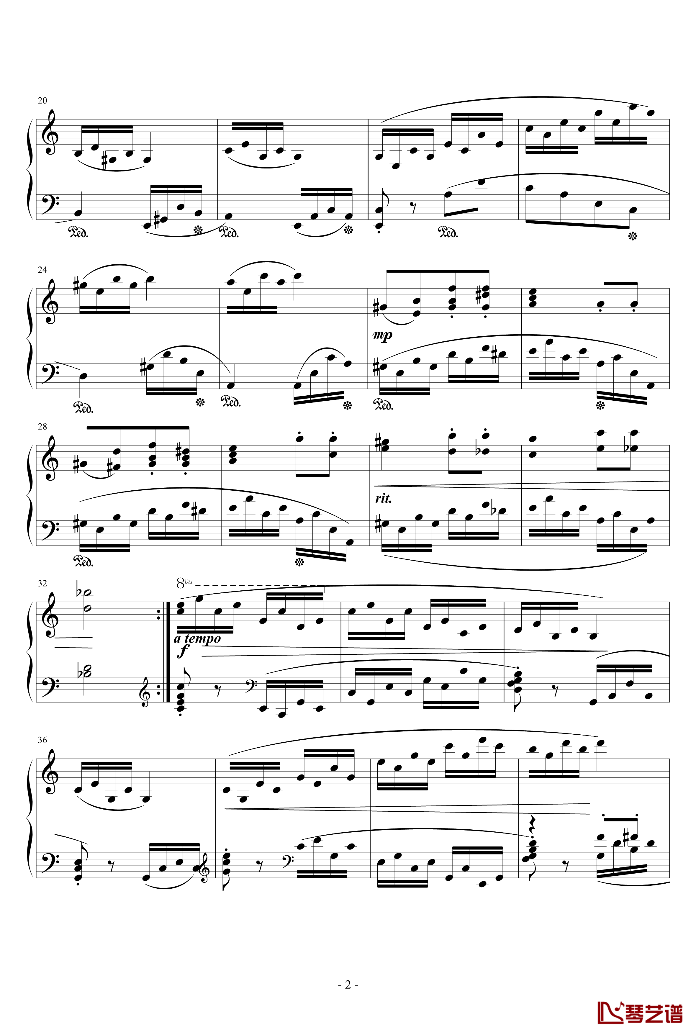 C大调练习曲 No.2钢琴谱-天籁传声2