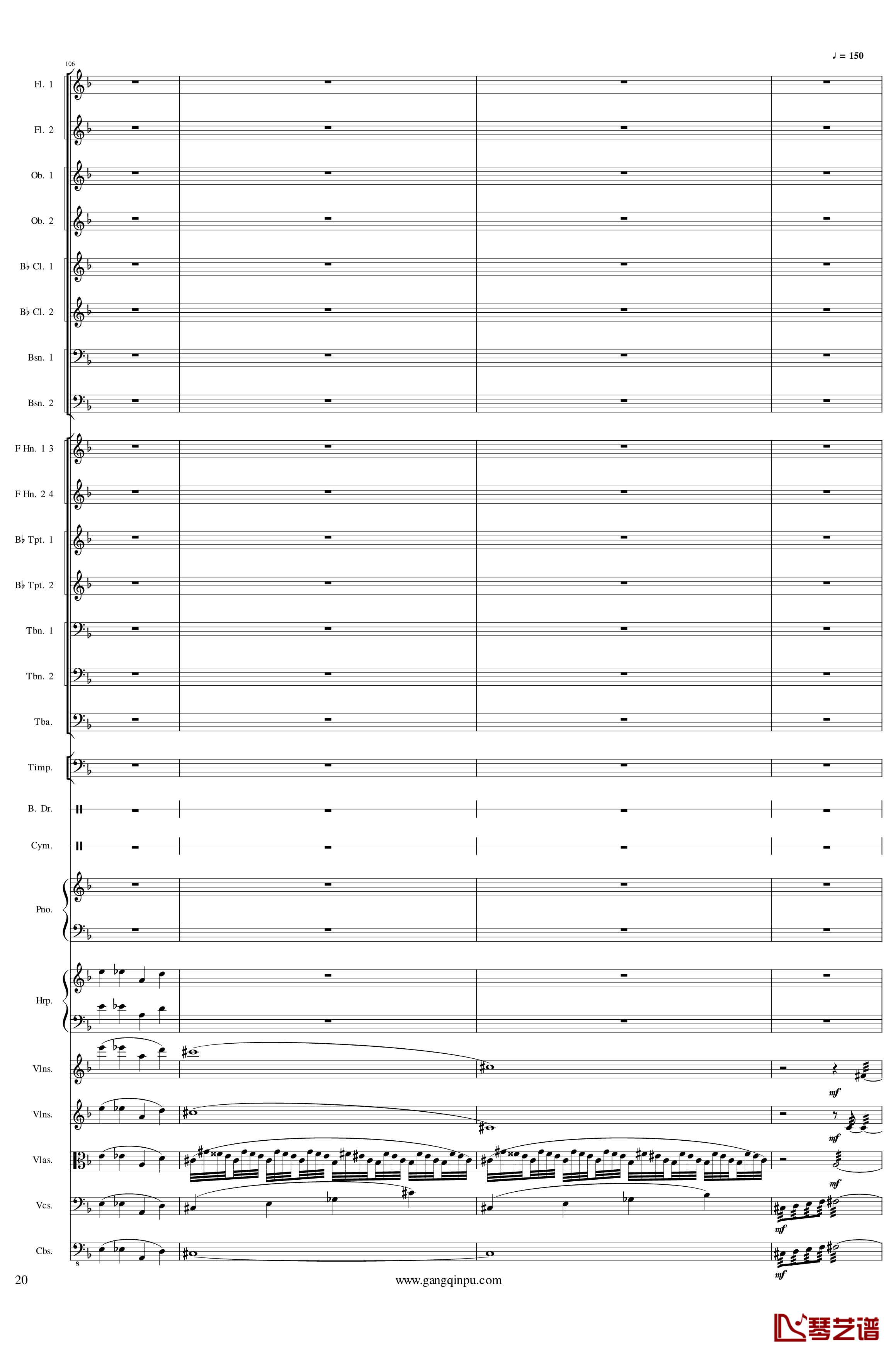 Piano Concerto No.6 in sharp F Minor Op.57 II钢琴谱-一个球20