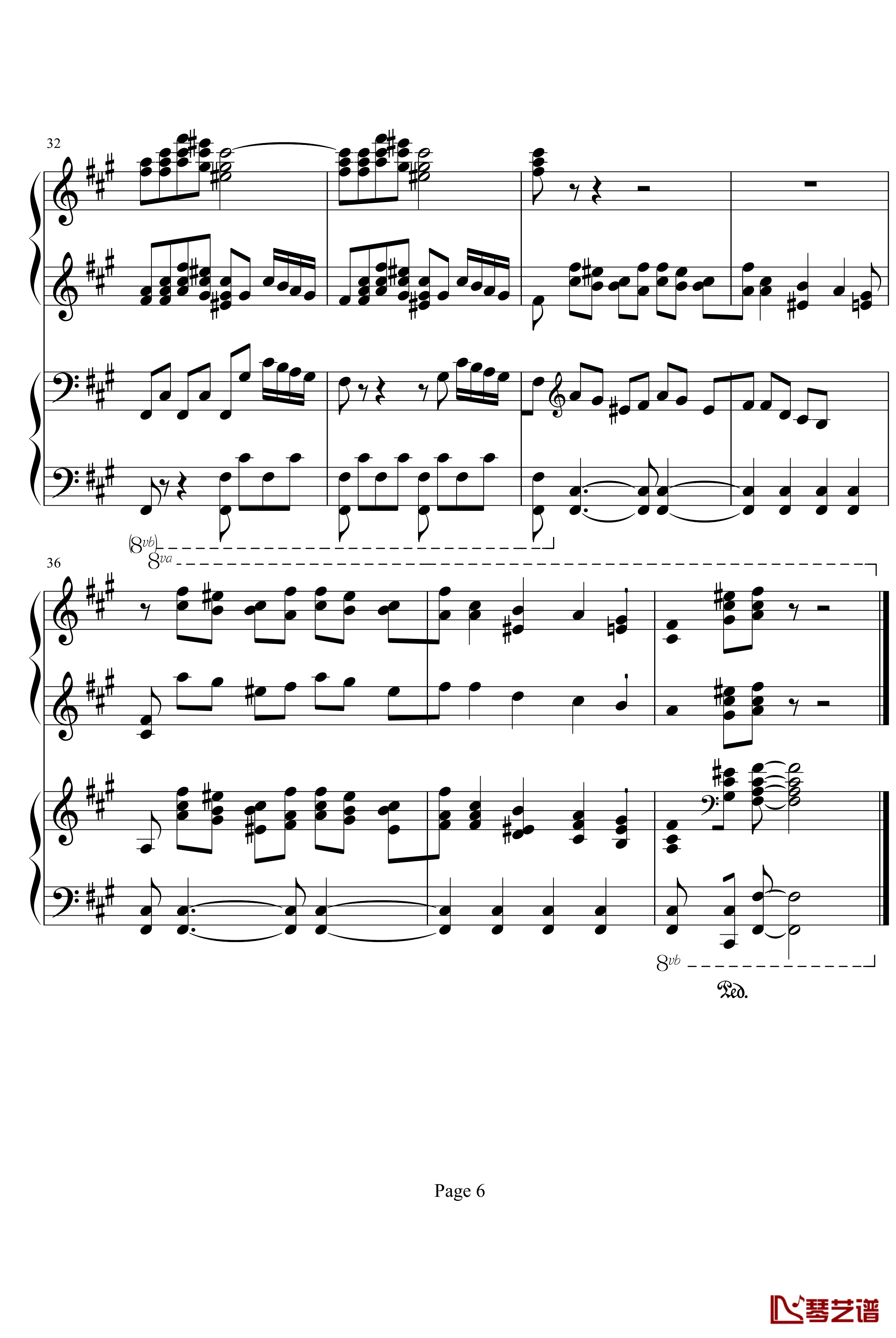 四小天鹅舞曲钢琴谱-柴科夫斯基-四手联弹版6