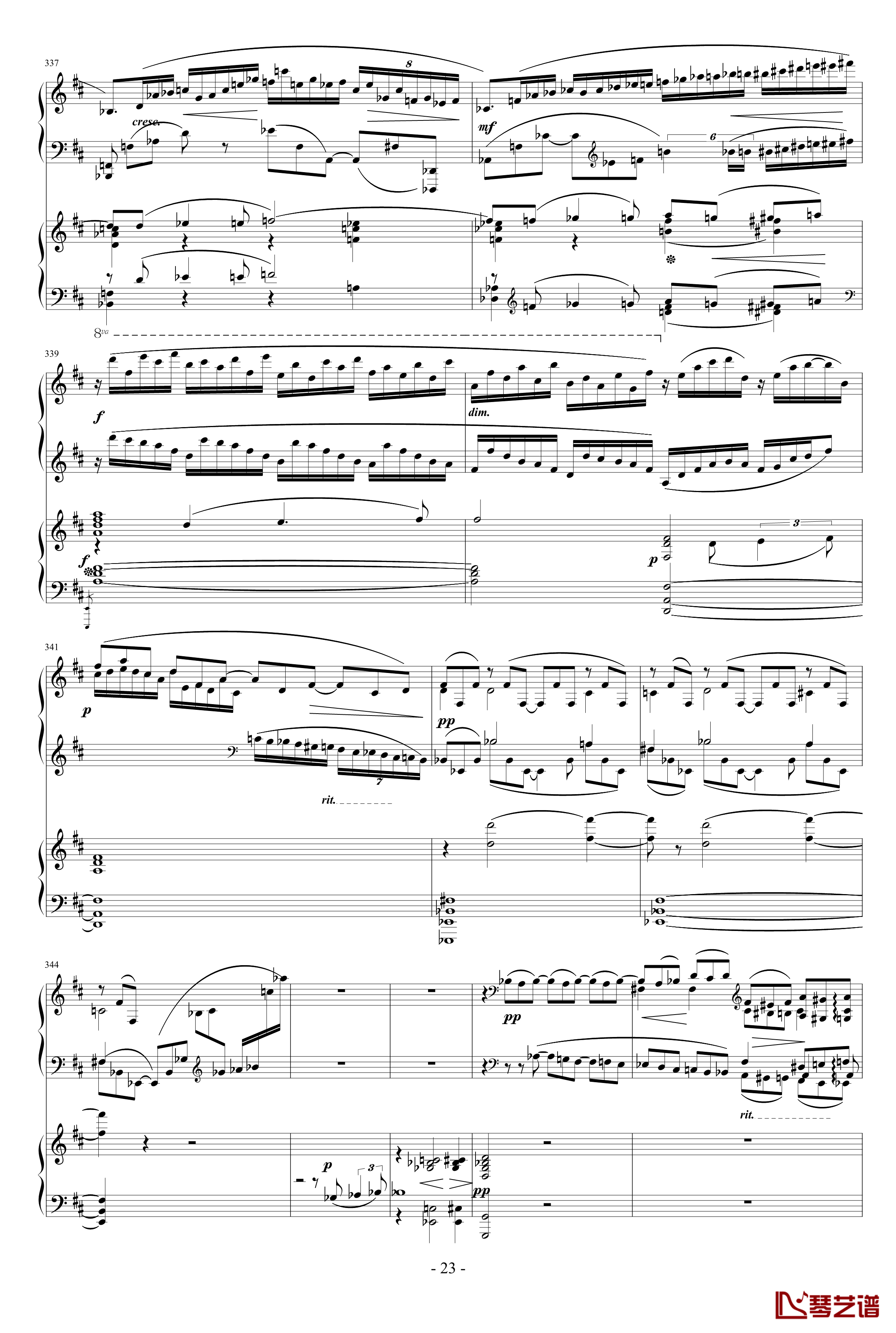 拉赫玛尼诺夫第一钢琴协奏曲 Op.1钢琴谱-拉赫马尼若夫23