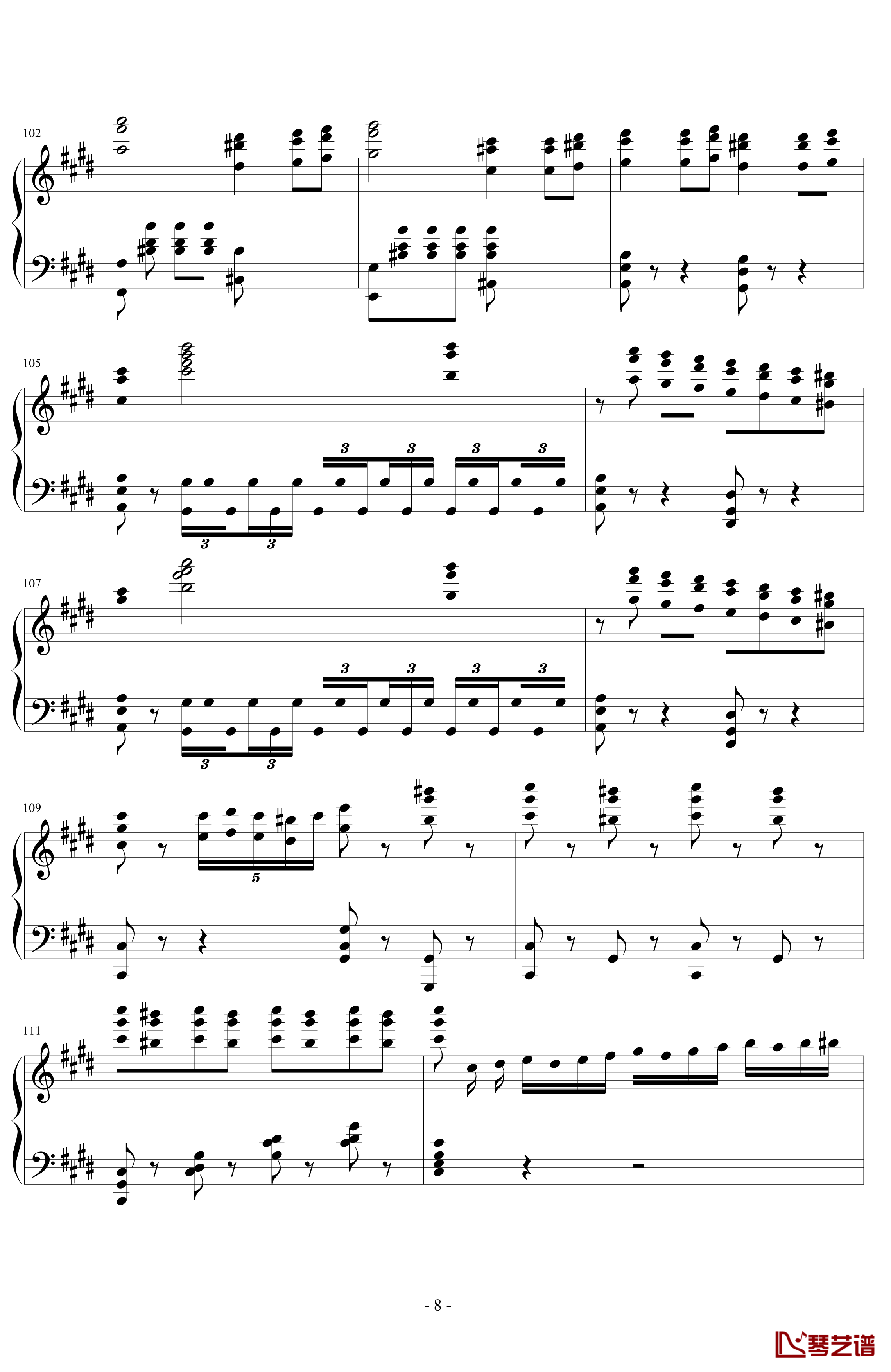 悲怆第三乐章钢琴谱-贝多芬8