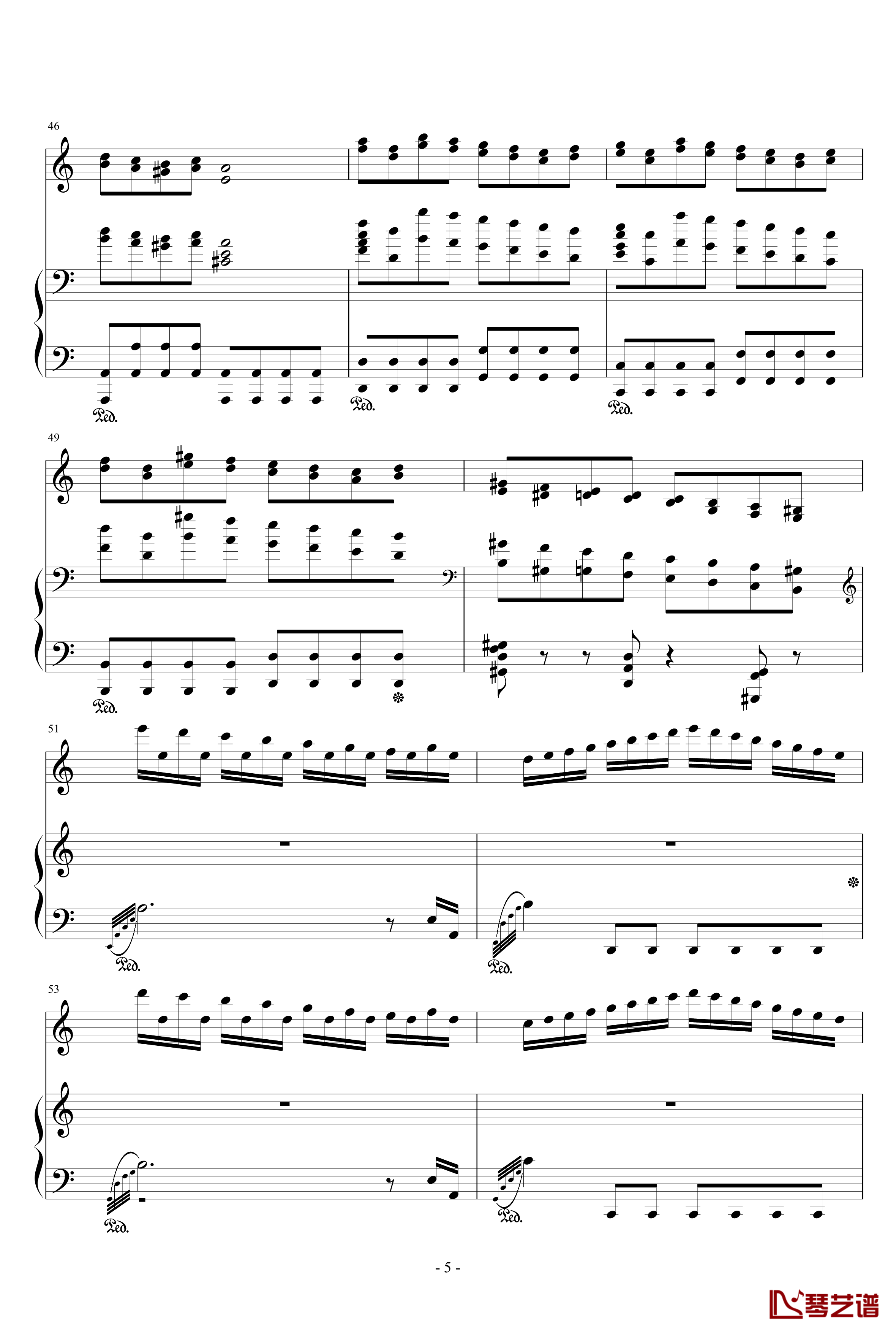 V3钢琴谱-小提琴钢琴协奏-快乐小陆鹿5