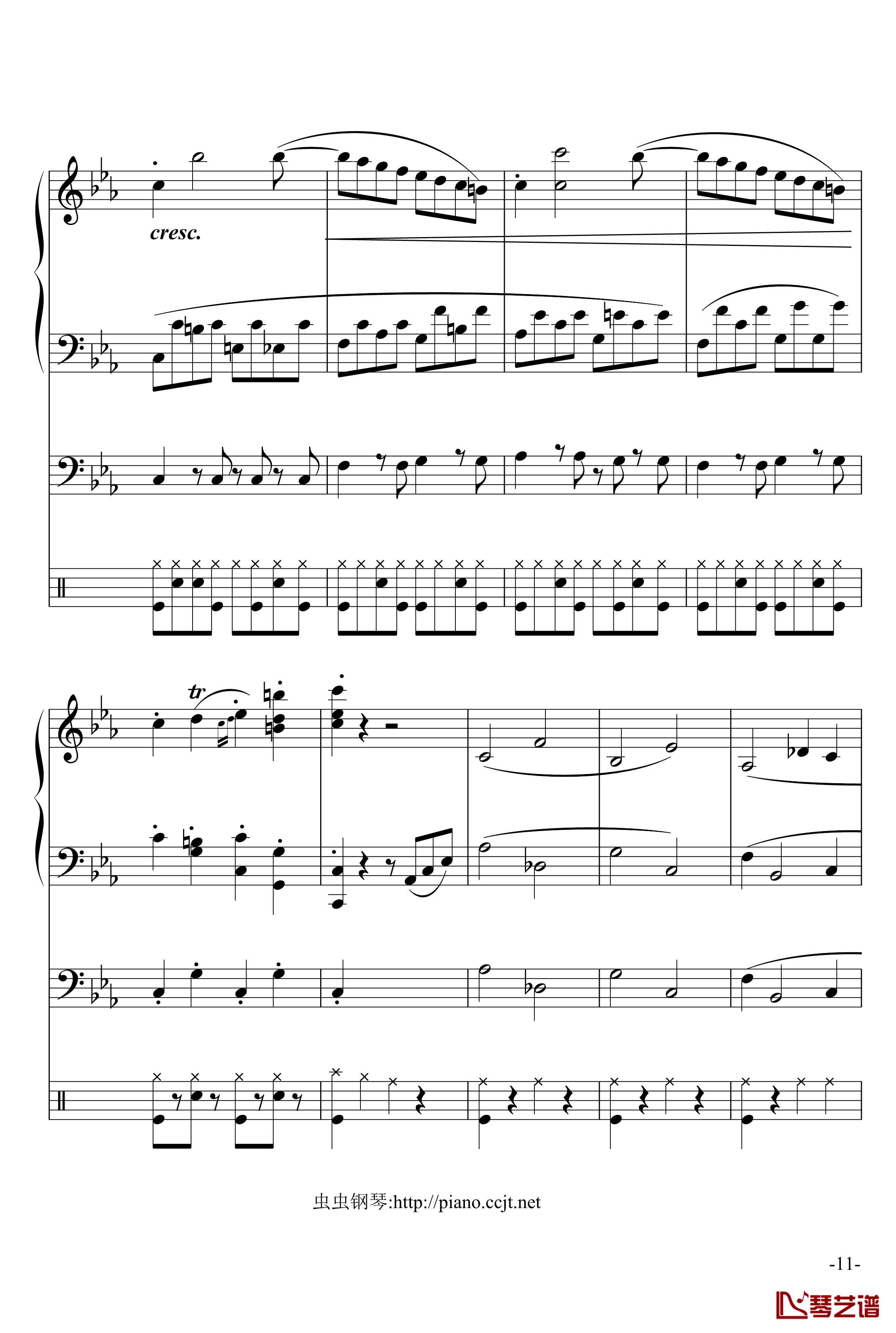悲怆奏鸣曲钢琴谱-加小乐队-贝多芬-beethoven11