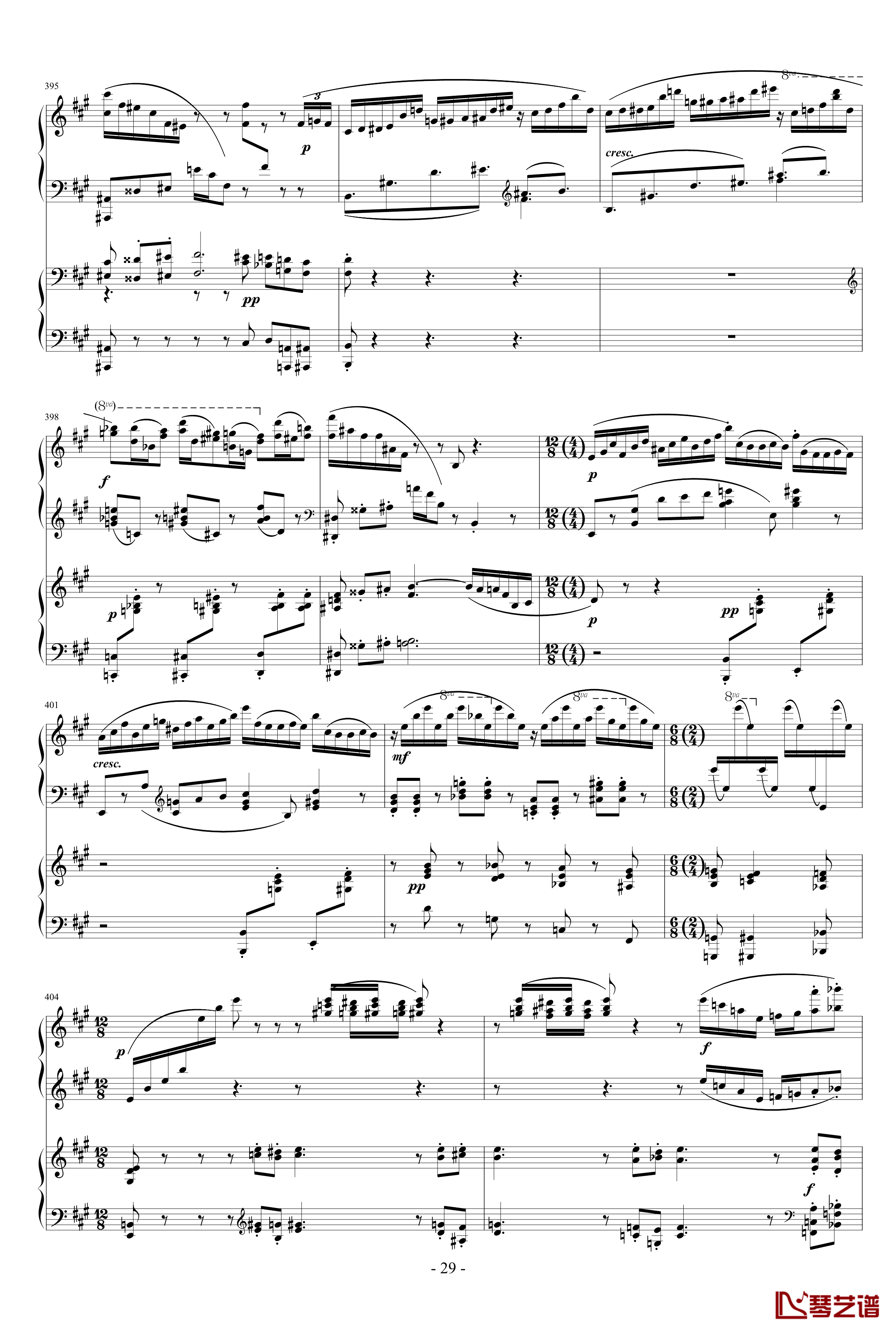 拉赫玛尼诺夫第一钢琴协奏曲 Op.1钢琴谱-拉赫马尼若夫29