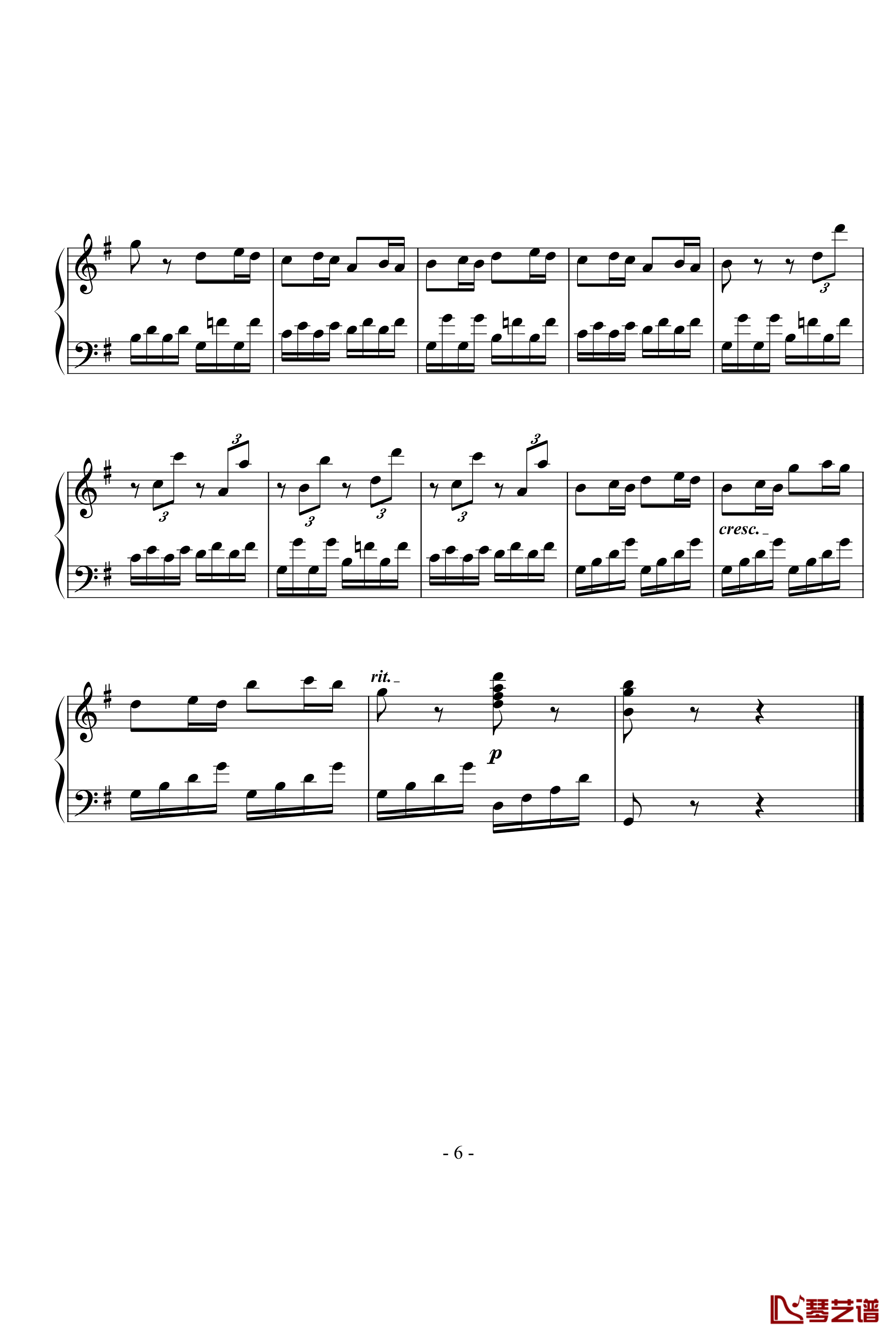第25奏鸣曲第三乐章钢琴谱-贝多芬-beethoven6