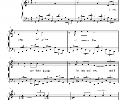 What A Wonderful World钢琴谱-经典布鲁斯-Louis Armstrong