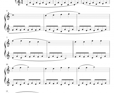 旋律与伴奏练习曲钢琴谱-Op.823 No.13-车尔尼-Czerny
