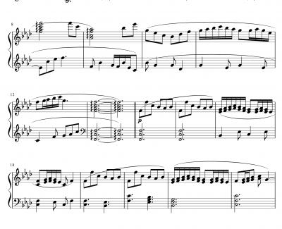 Aria钢琴谱--第四章珈蓝之洞片尾曲-空之境界-尾浦游纪