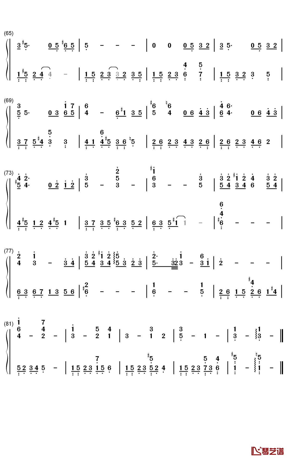 最终幻想VII Tifa主题曲钢琴简谱-数字双手-植松伸夫4