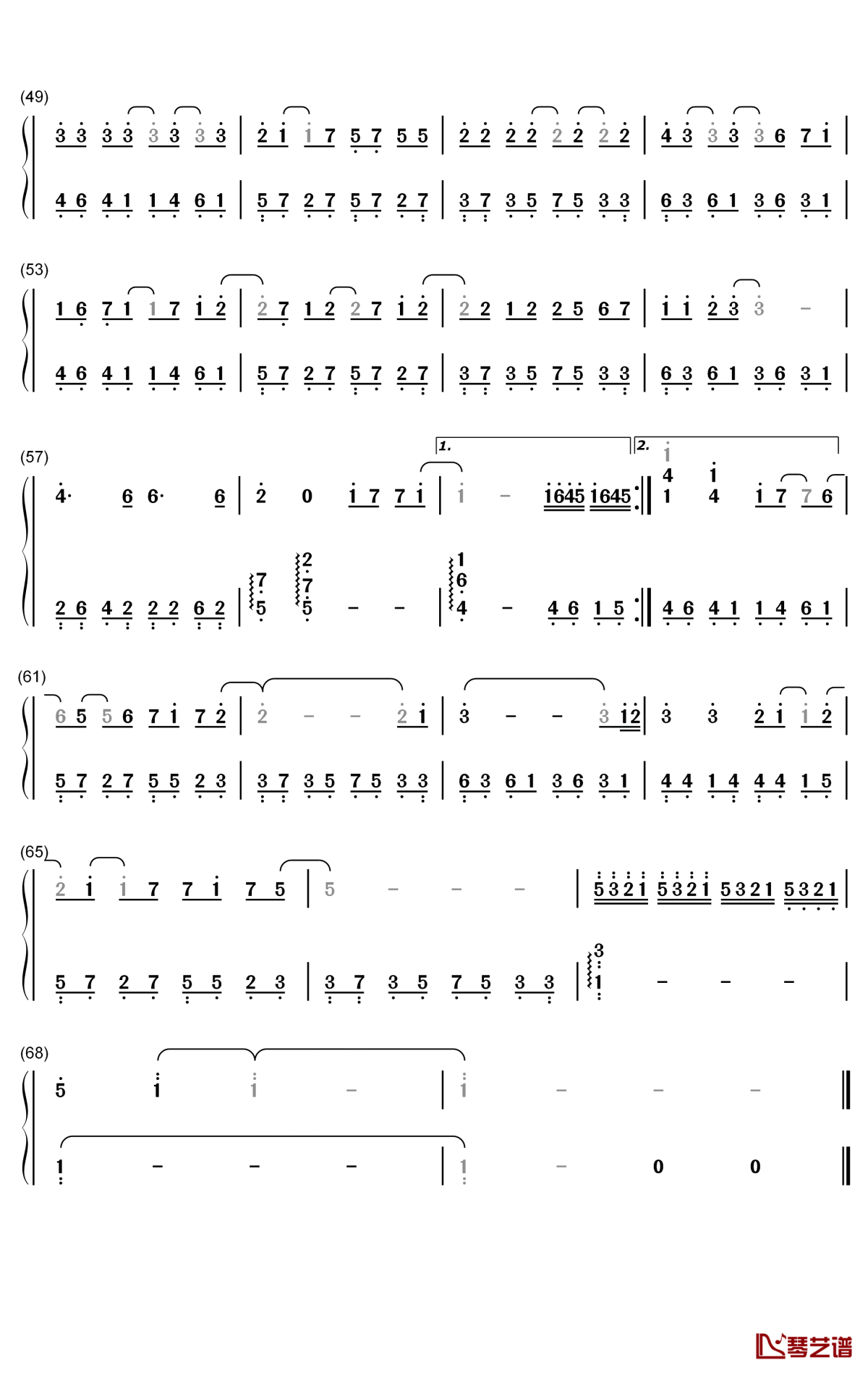 Start DASH简单版钢琴简谱-数字双手-μ's3
