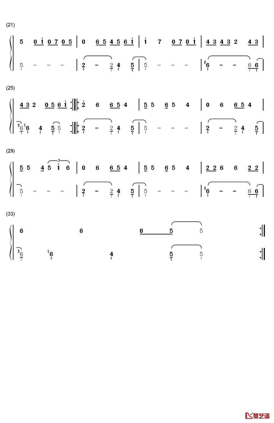 Papercut钢琴简谱-数字双手-Zedd & Troye Sivan2