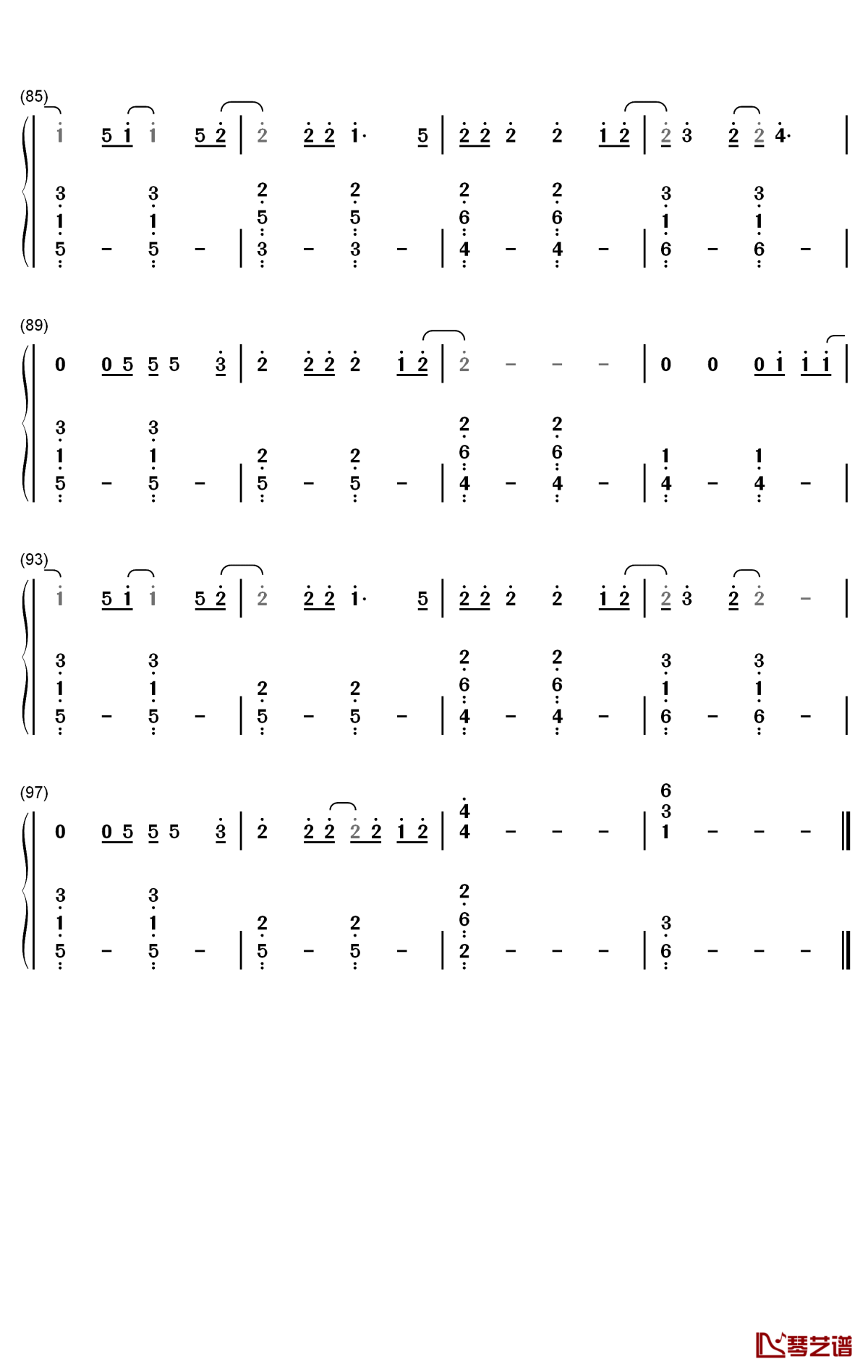 Believe钢琴简谱-数字双手-Adam Lambert5