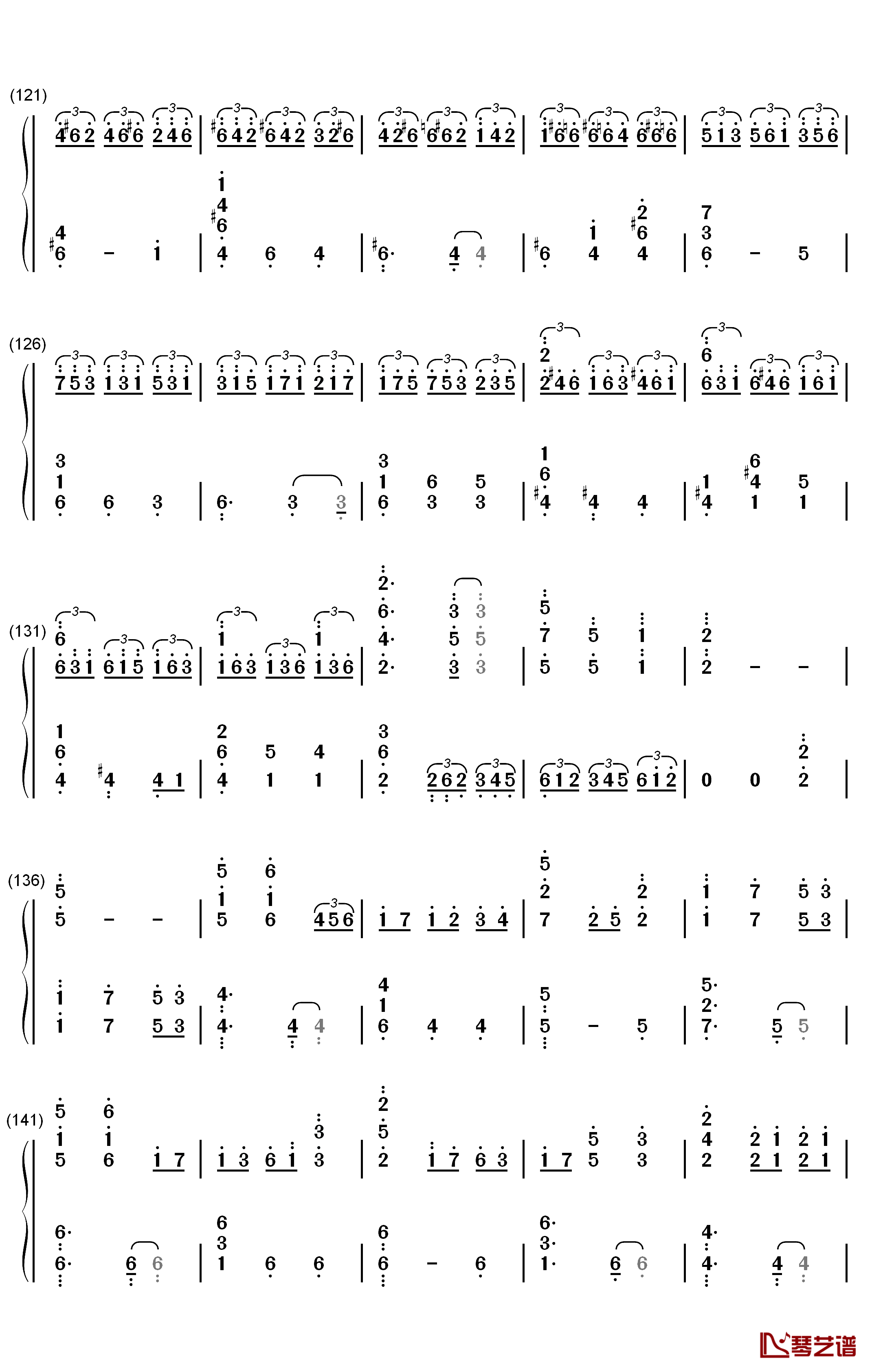 Unlasting钢琴简谱-数字双手-LiSA6