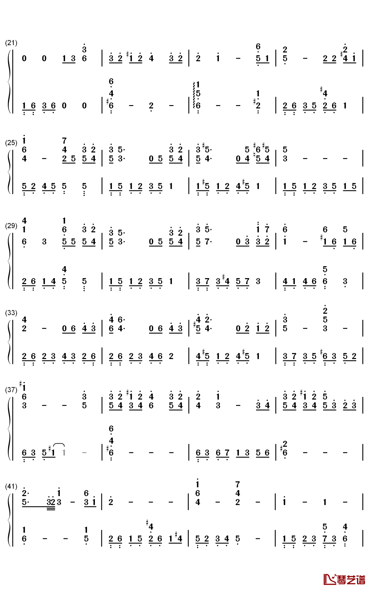 最终幻想VII Tifa主题曲钢琴简谱-数字双手-植松伸夫2