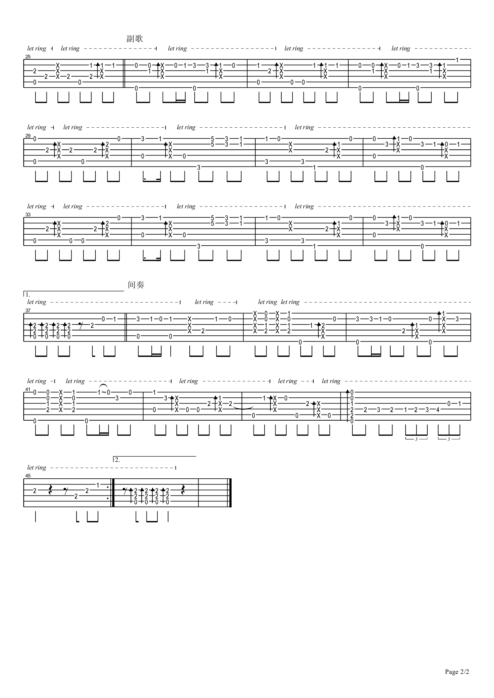 Mojito指弹吉他谱-周杰伦-《Mojito》独奏六线谱-高清图片谱2