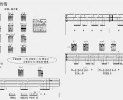 薛之谦《认真的雪》吉他谱(升C调)-Guitar Music Score