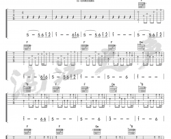 赵雷《彩虹下面》吉他谱(升F调)-Guitar Music Score