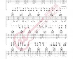 何炅《栀子花开》吉他谱(C调)-Guitar Music Score