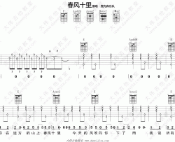 鹿先森乐队《春风十里》吉他谱(E调)-Guitar Music Score