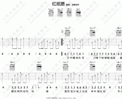 音阙诗听《红昭愿》吉他谱(D调)-Guitar Music Score