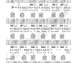 胡66《浪人琵琶》吉他谱(C调)-Guitar Music Score