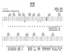 谢幕吉他谱-林俊杰-C调原版六线谱