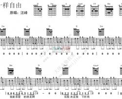 汪峰《像梦一样自由》吉他谱(E调)-Guitar Music Score